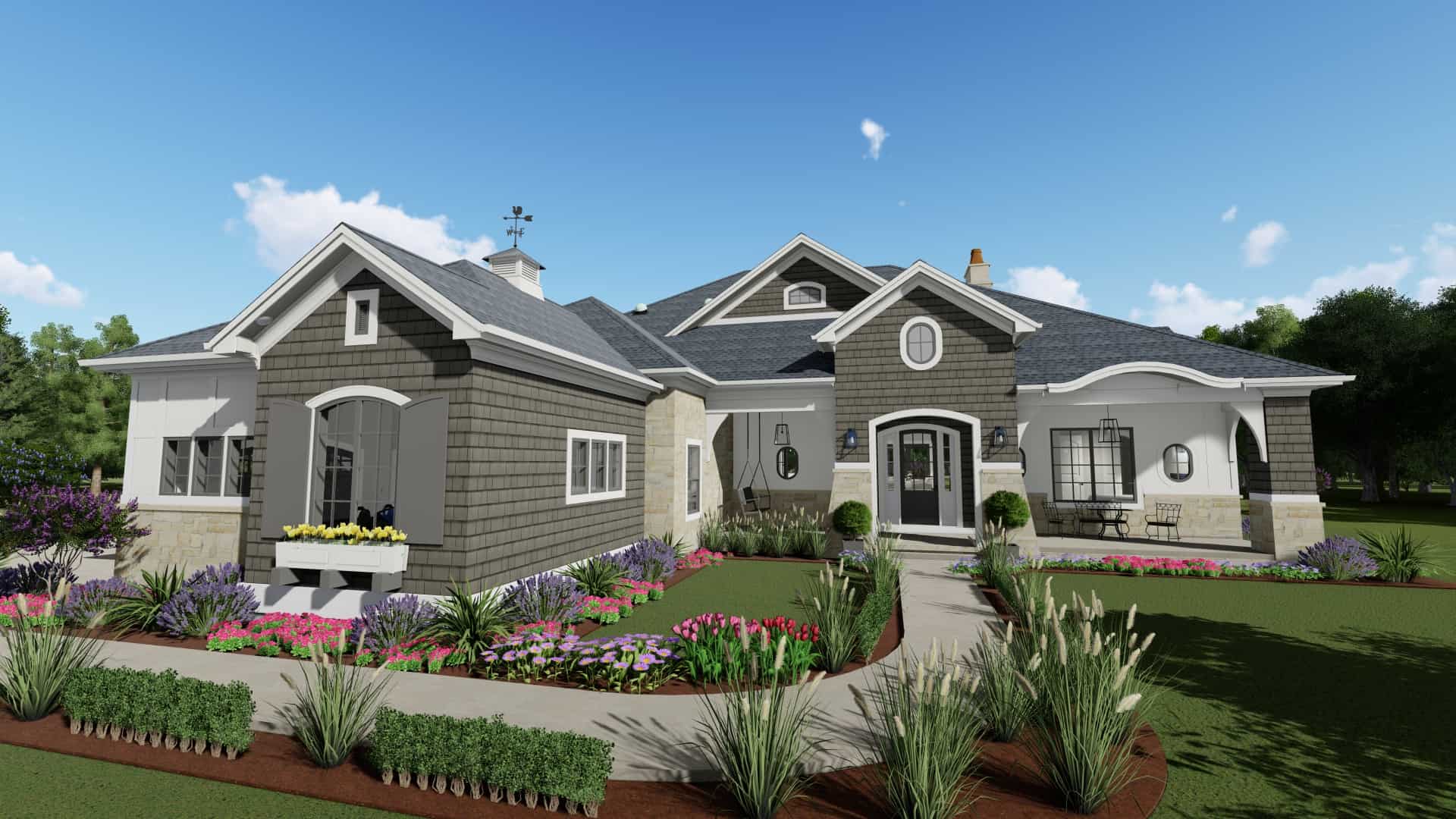 Front View of this 2-Bedroom, 3433 Sq Ft Plan - 194-1042