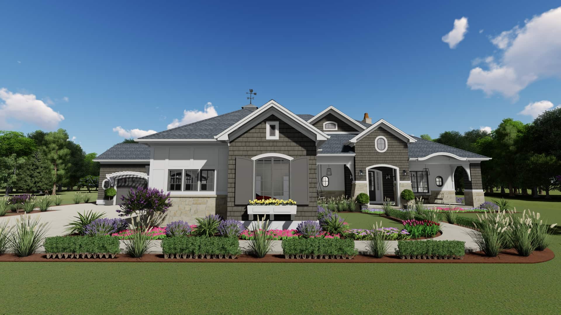 Transitional Cottage home (ThePlanCollection: Plan #194-1042)