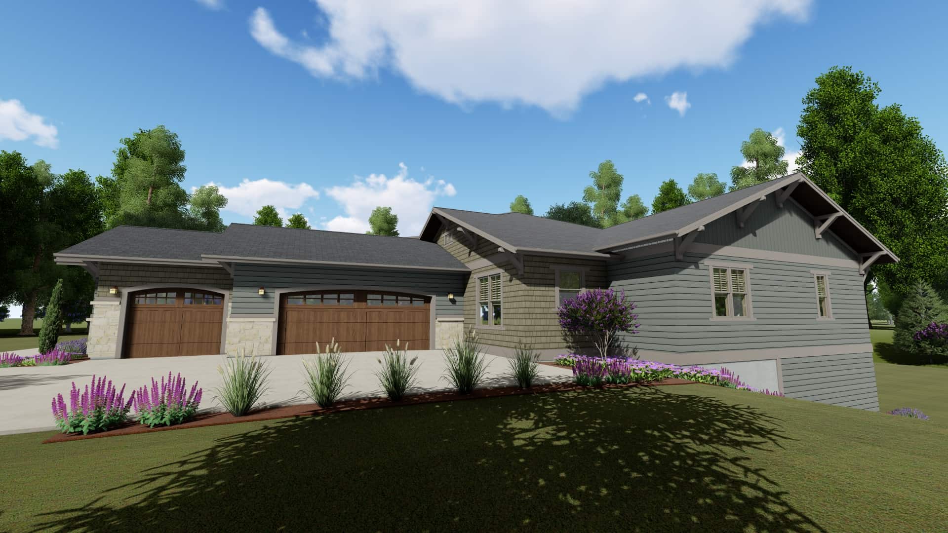 Right Side View of this 4-Bedroom, 3893 Sq Ft Plan - 194-1043