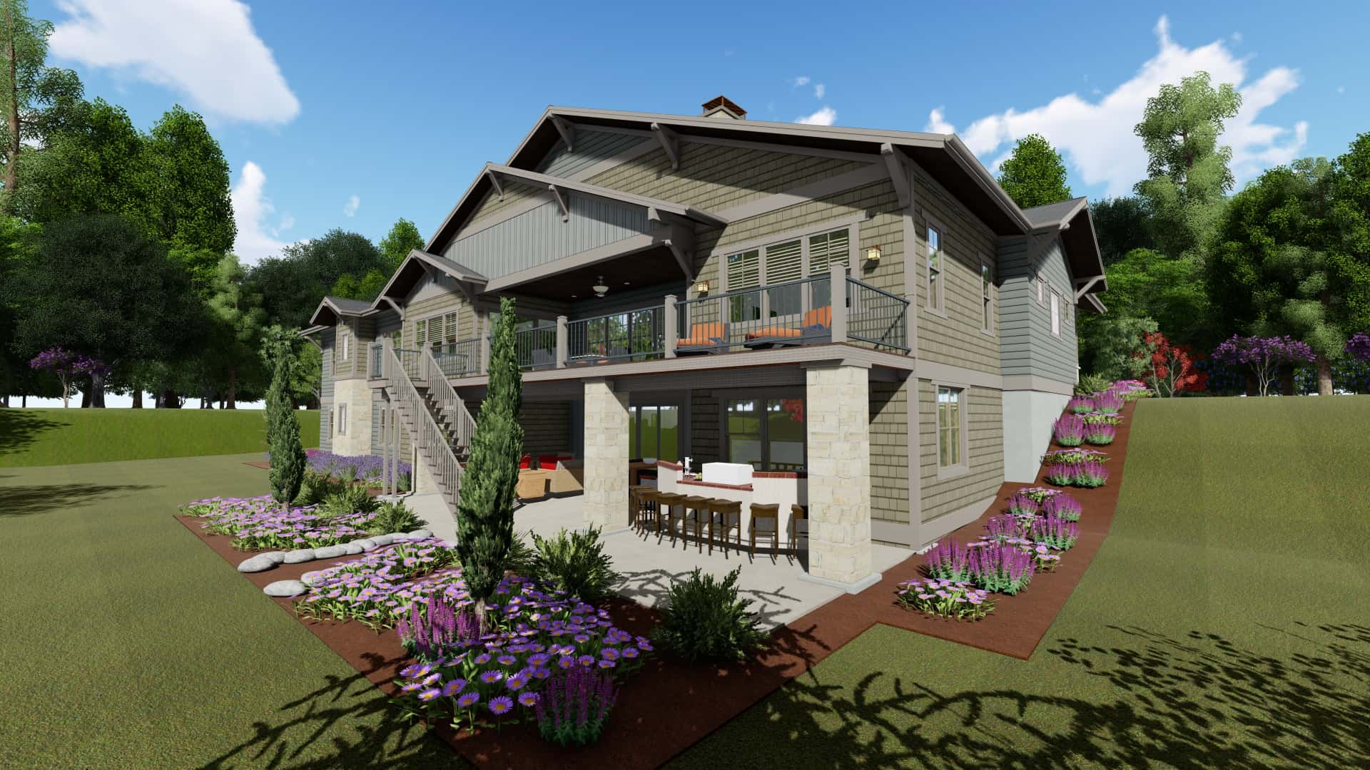 Side View of this 4-Bedroom, 3893 Sq Ft Plan - 194-1043