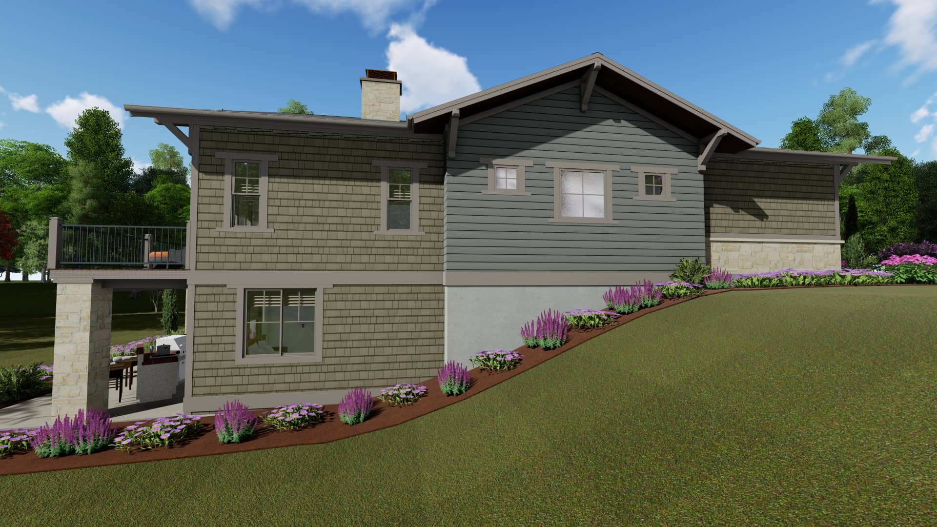 Left Side View of this 4-Bedroom, 3893 Sq Ft Plan - 194-1043