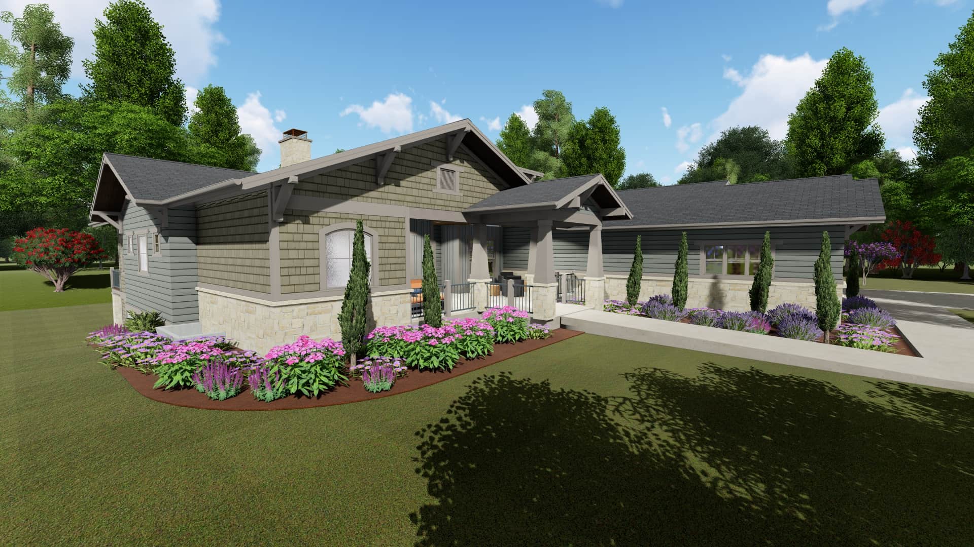Side View of this 4-Bedroom, 3893 Sq Ft Plan - 194-1043