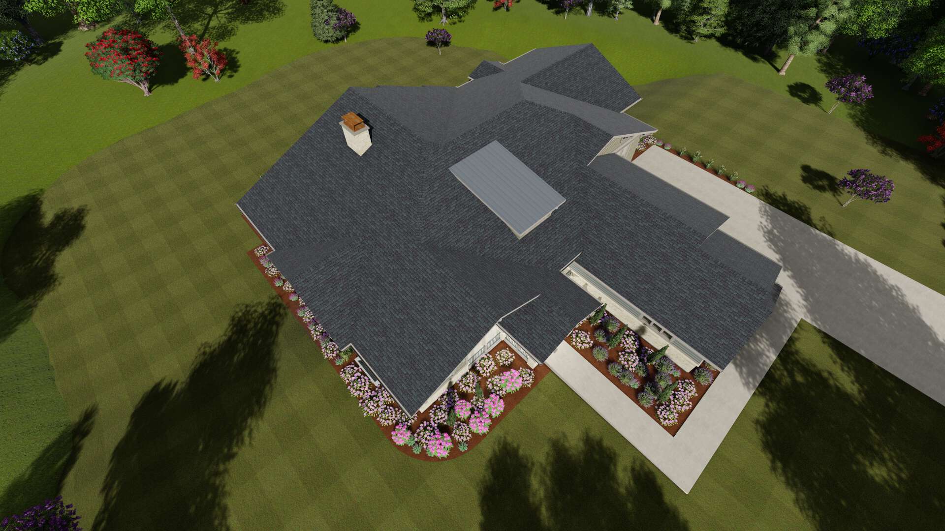 Aerial View of this 4-Bedroom, 3893 Sq Ft Plan - 194-1043