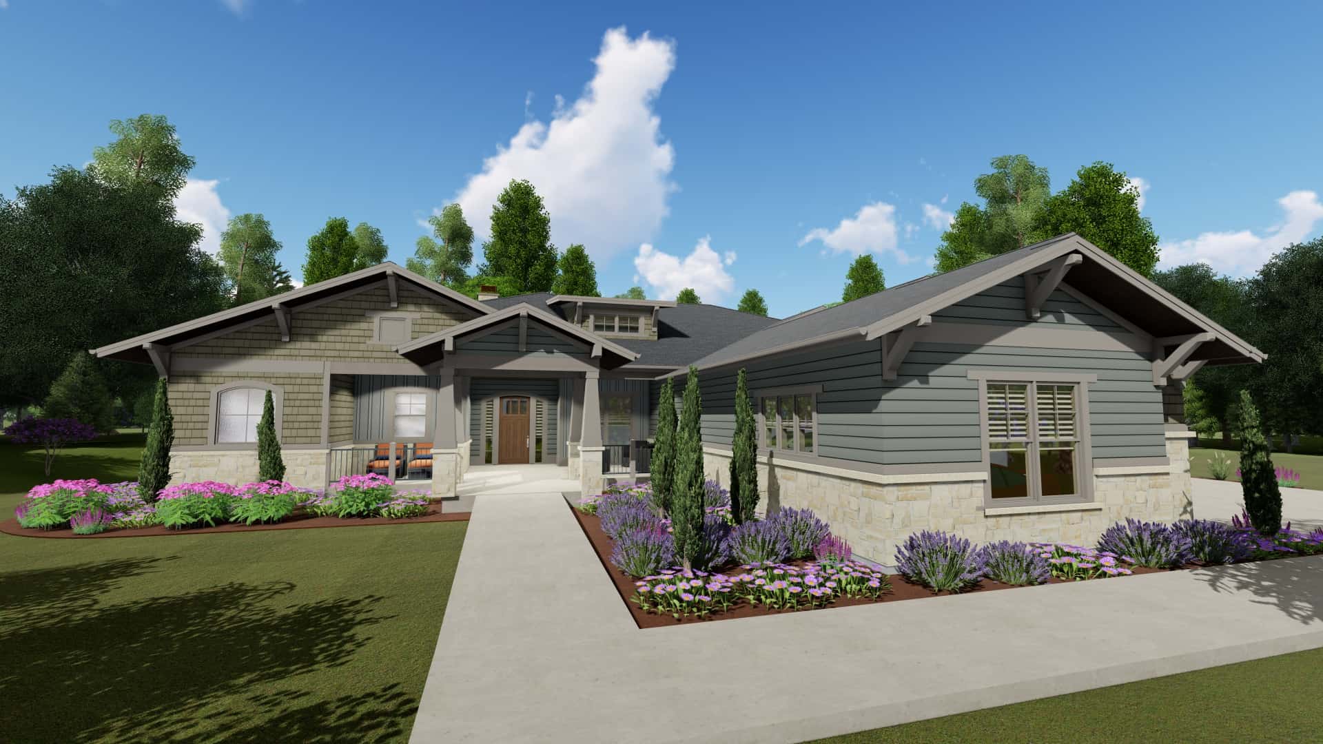 Craftsman home (ThePlanCollection: Plan #194-1043)