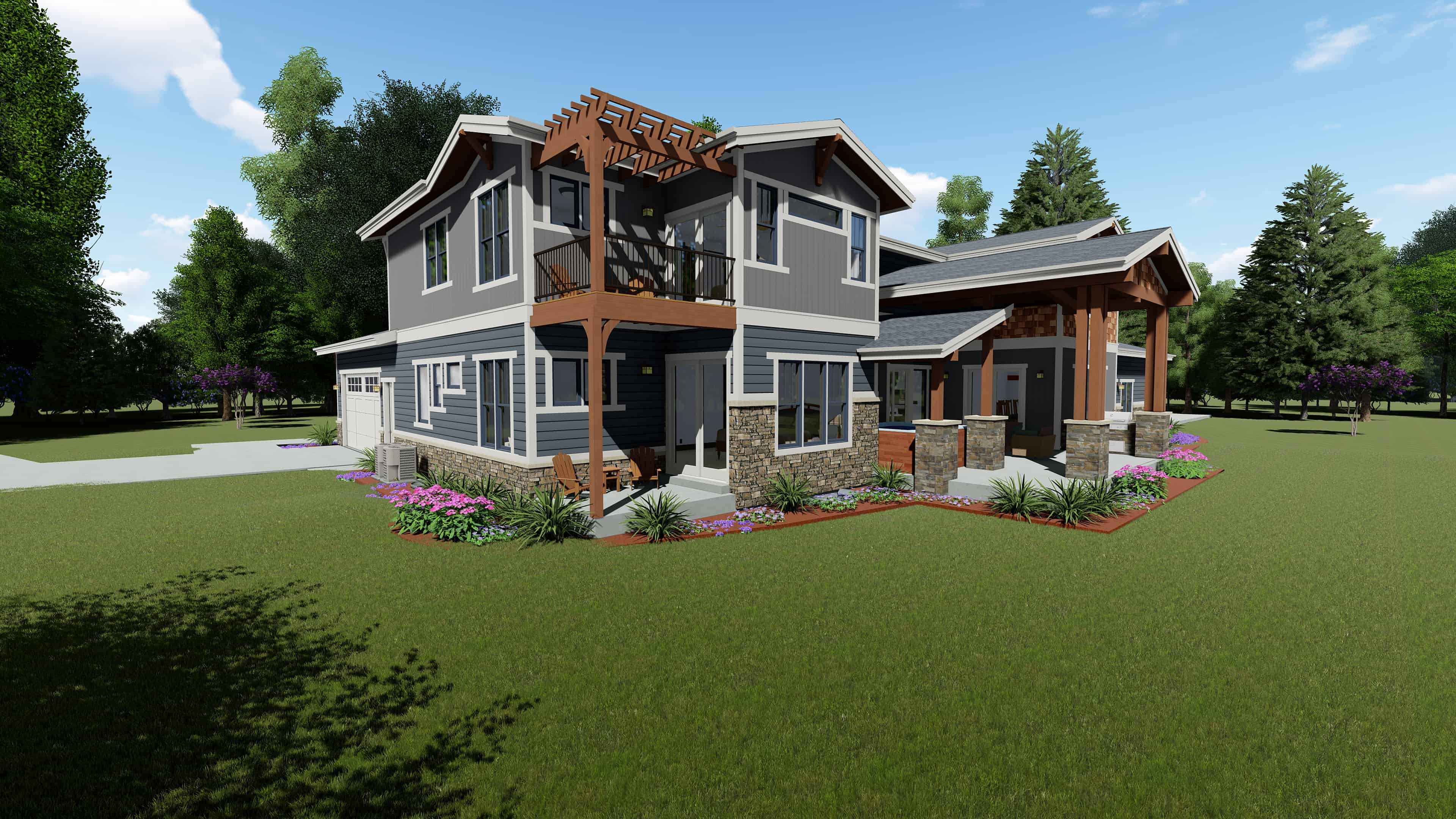 Side View of this 5-Bedroom, 4602 Sq Ft Plan - 194-1044