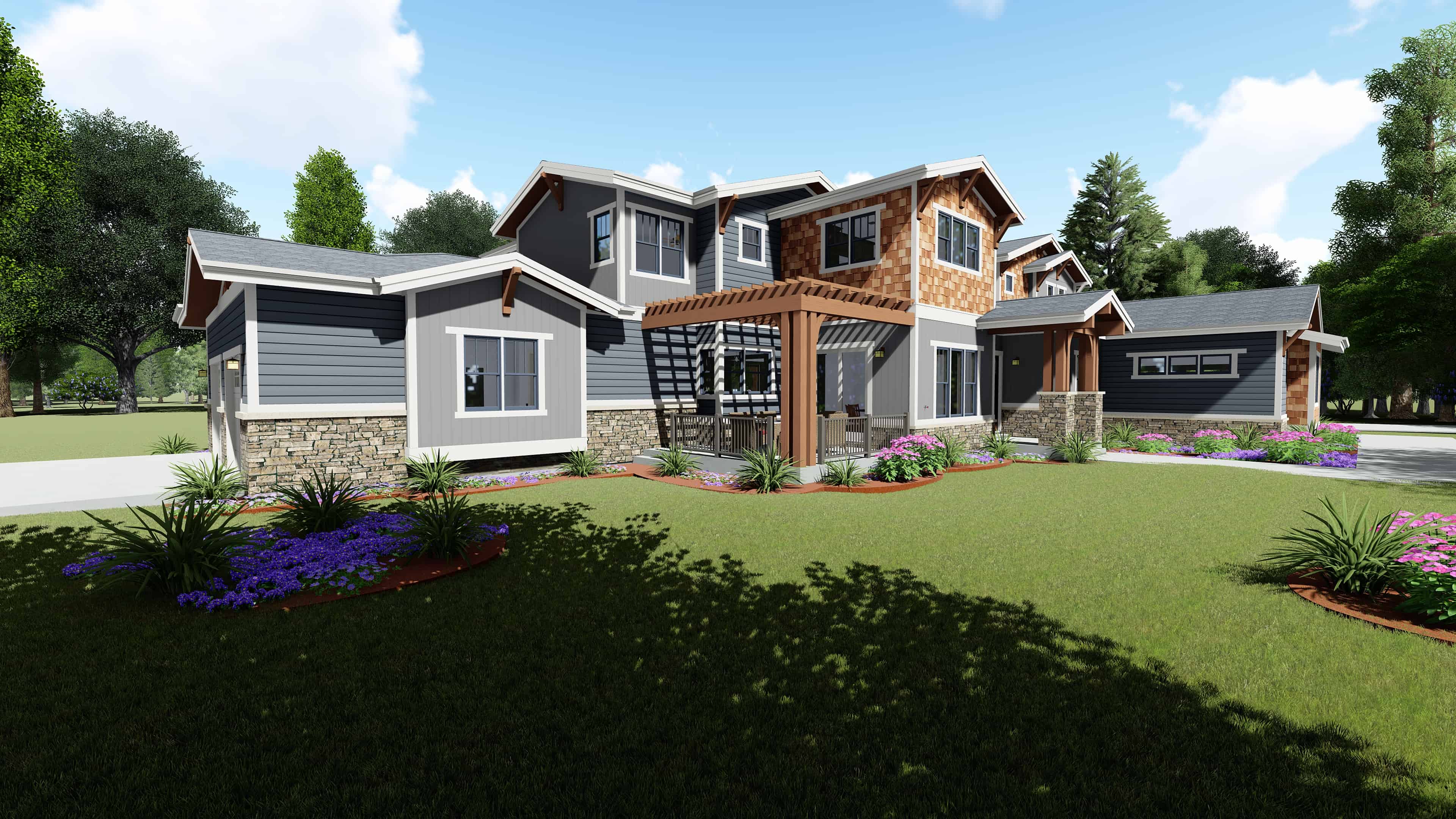 Left Side View of this 5-Bedroom, 4602 Sq Ft Plan - 194-1044