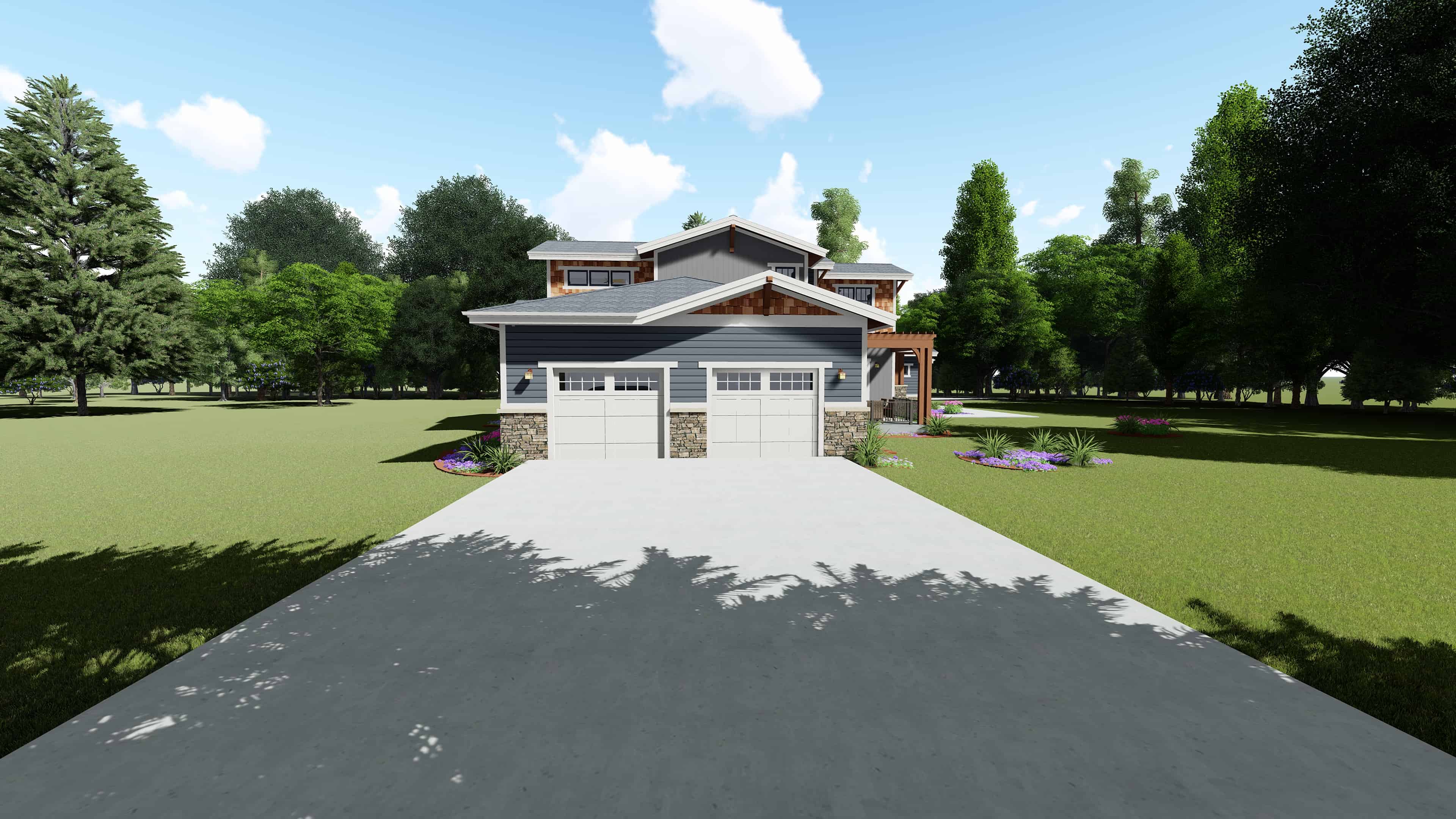 Left Side View of this 5-Bedroom, 4602 Sq Ft Plan - 194-1044