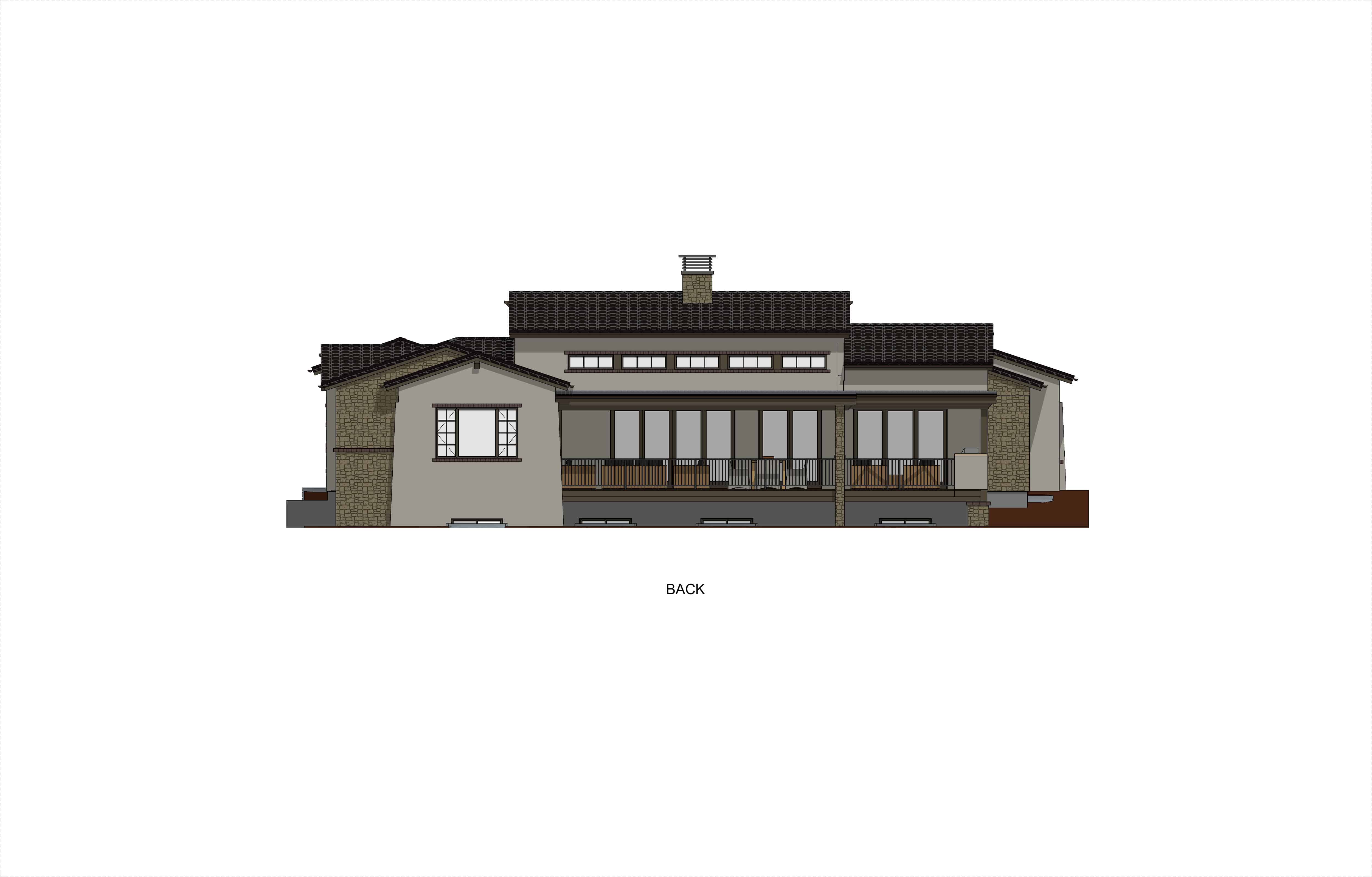 Home Plan Rear Elevation of this 3-Bedroom,2770 Sq Ft Plan -194-1046