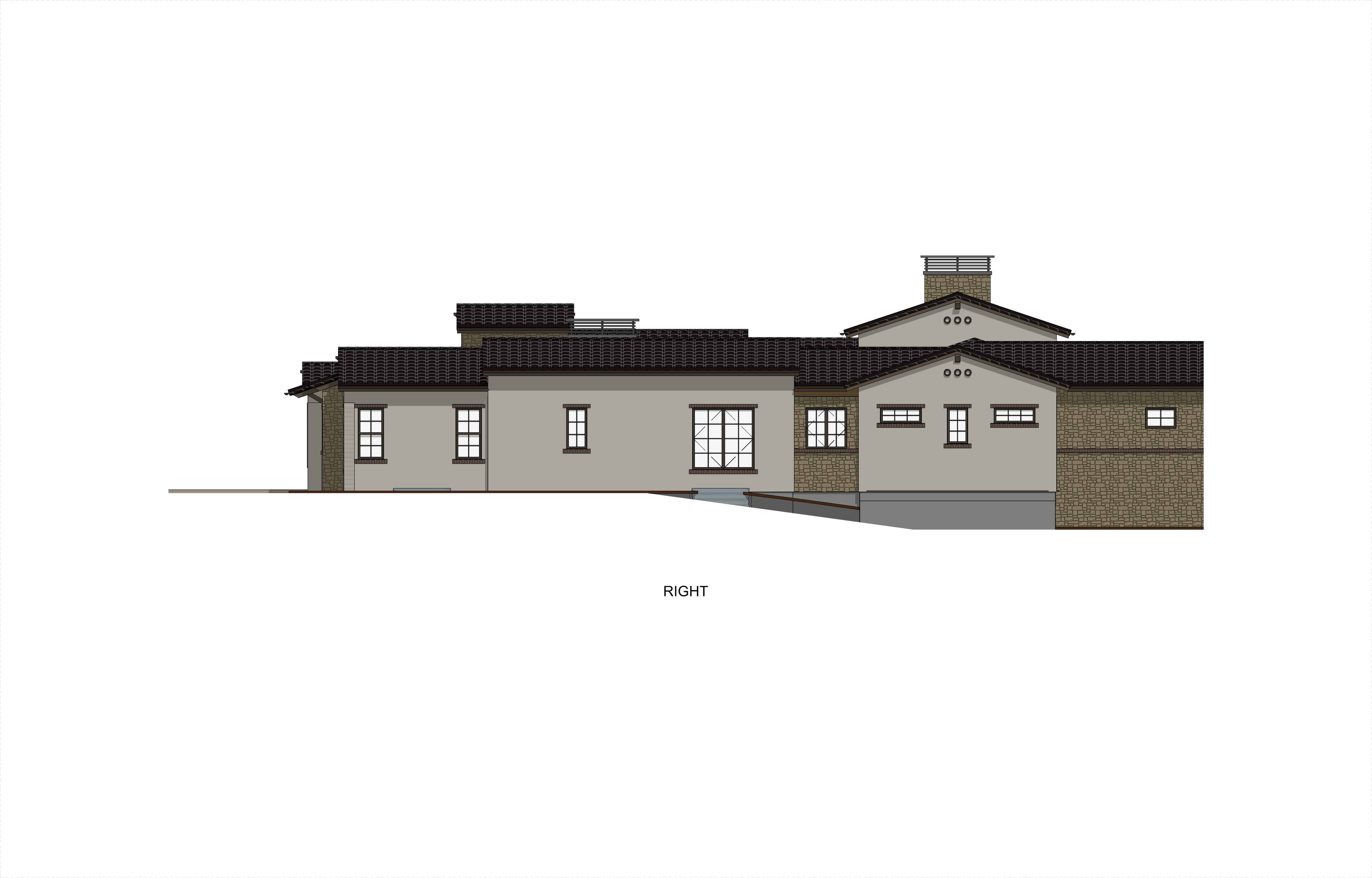 Home Plan Right Elevation of this 3-Bedroom,2770 Sq Ft Plan -194-1046