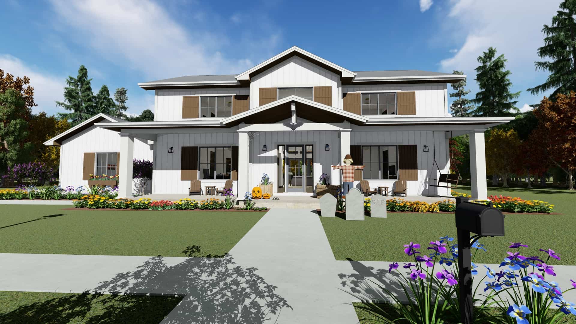 Front View of this 5-Bedroom, 3117 Sq Ft Plan - 194-1048
