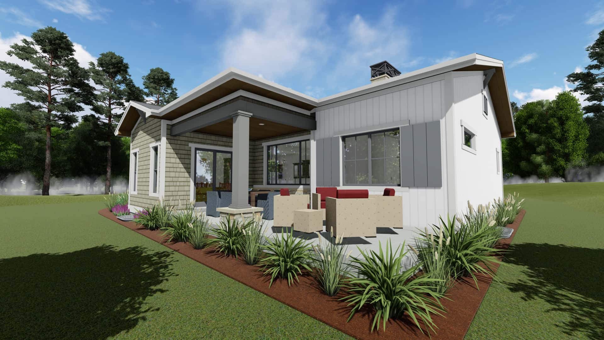 Rear View of this 3-Bedroom, 2370 Sq Ft Plan - 194-1050