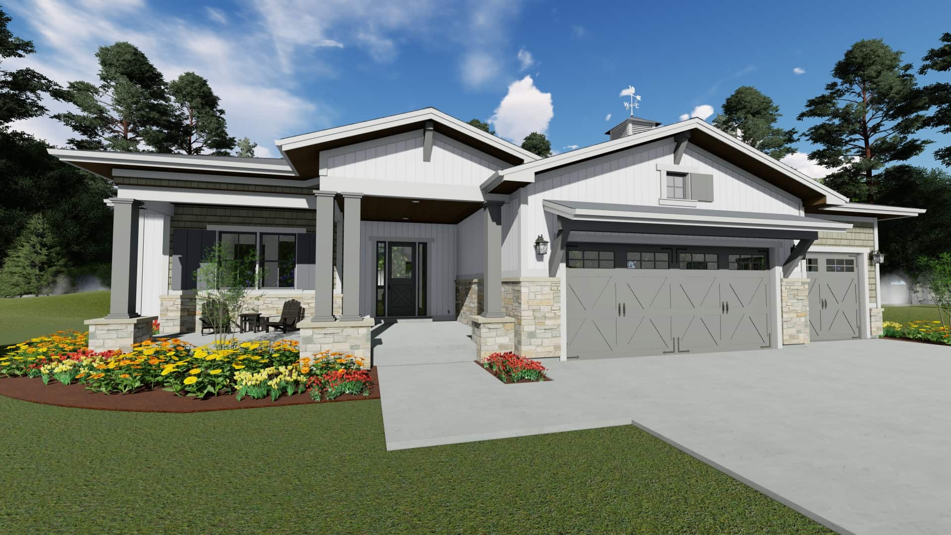 Front View of this 3-Bedroom, 2370 Sq Ft Plan - 194-1050