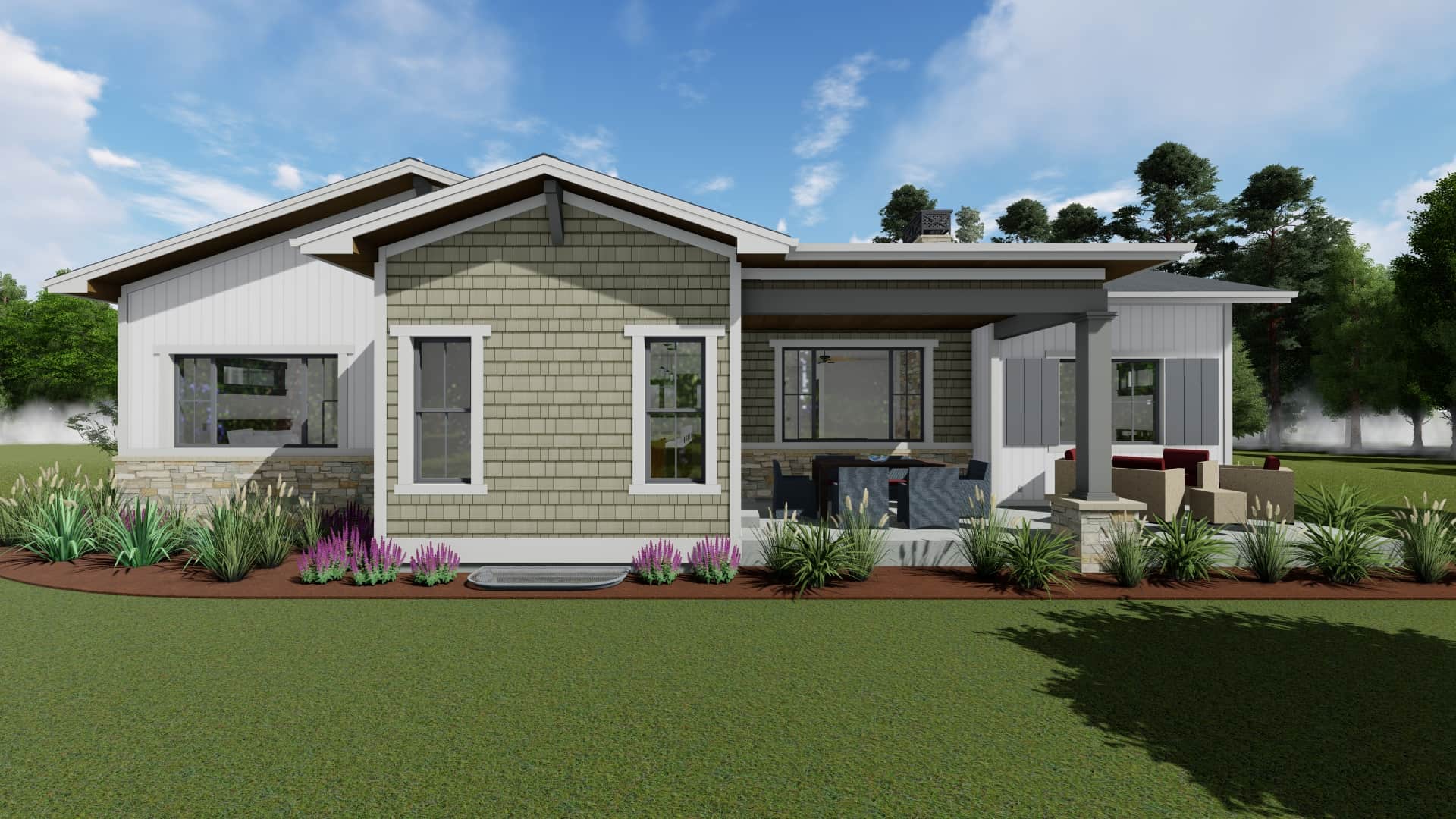Side View of this 3-Bedroom, 2370 Sq Ft Plan - 194-1050