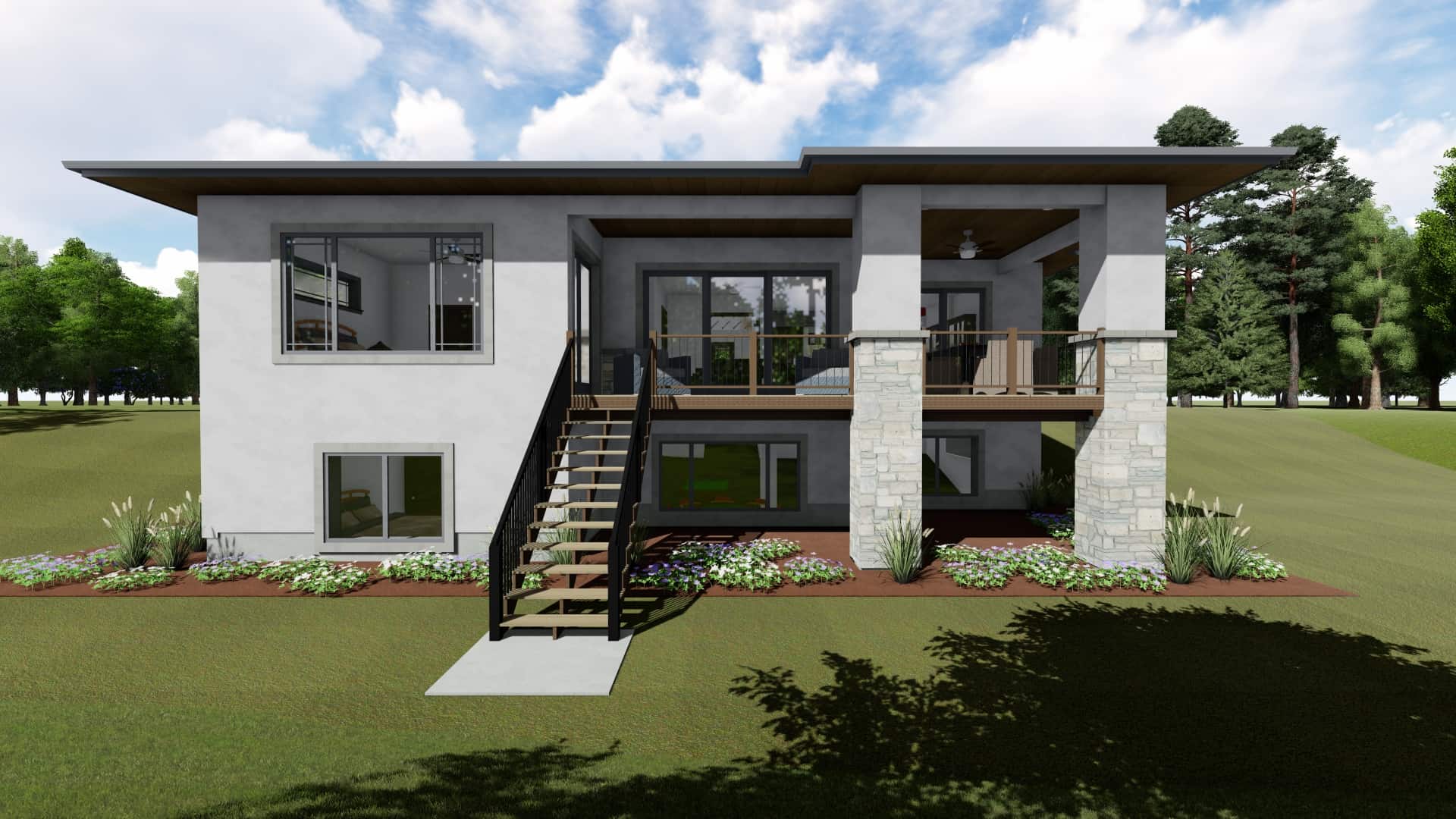 Rear View of this 3-Bedroom, 2385 Sq Ft Plan - 194-1051