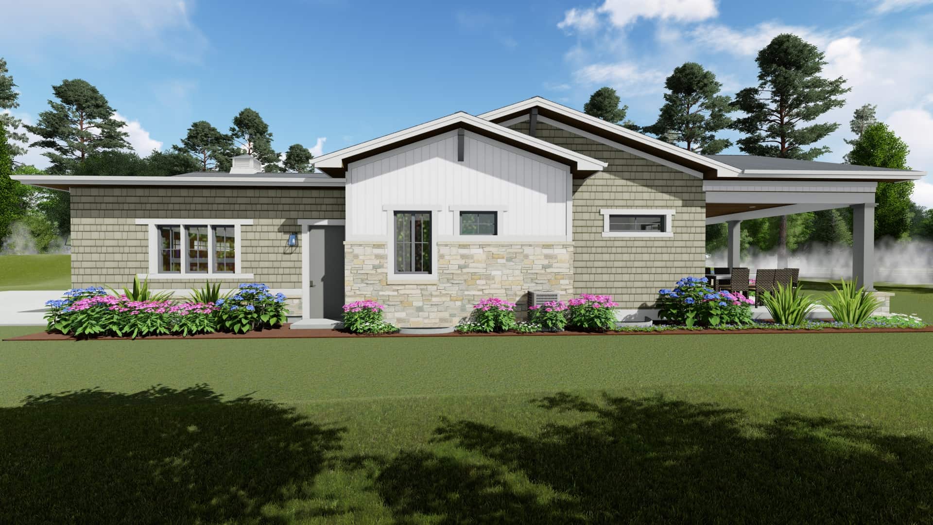 Side View of this 2-Bedroom, 2470 Sq Ft Plan - 194-1052
