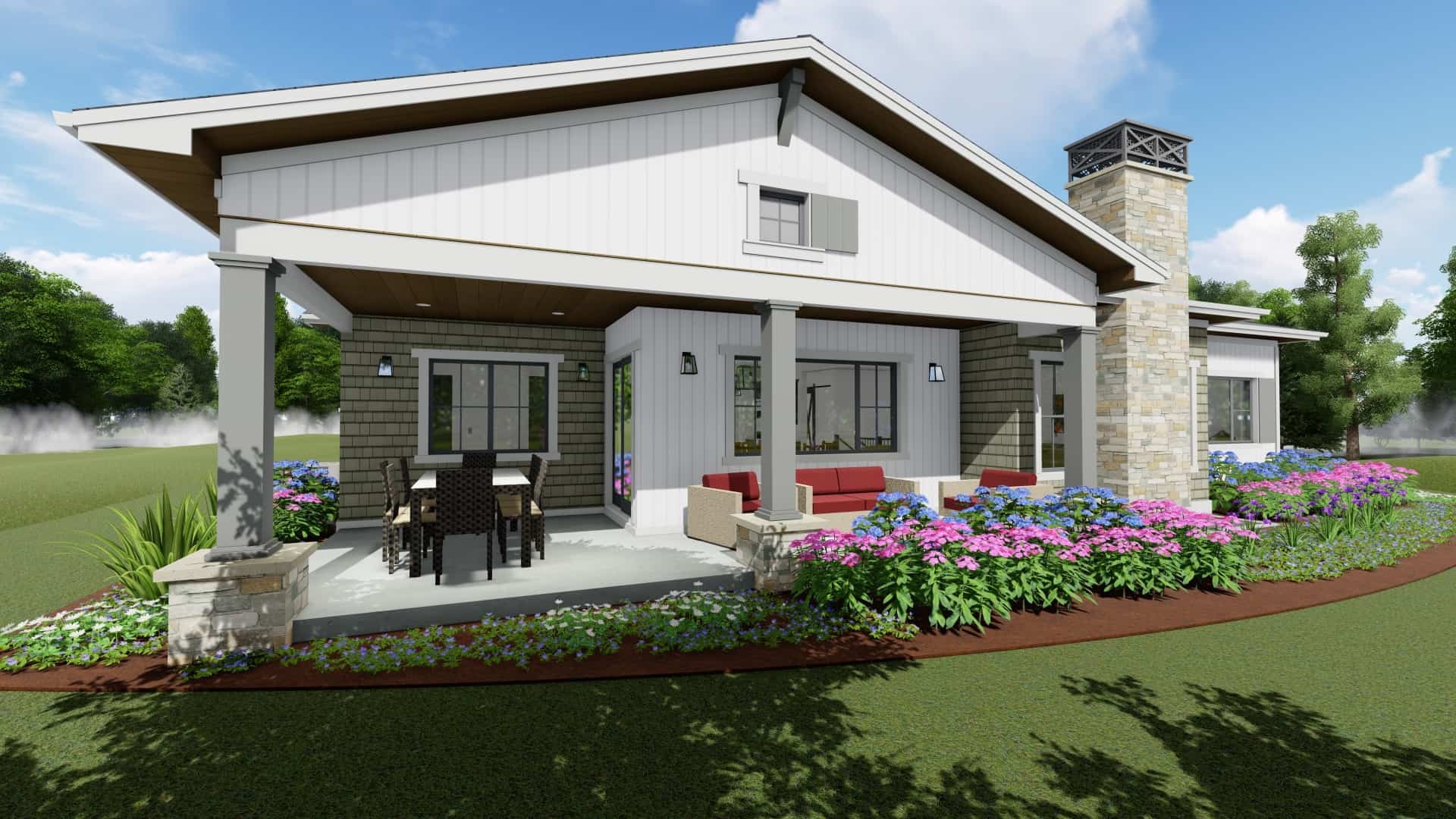 Rear View of this 2-Bedroom, 2470 Sq Ft Plan - 194-1052