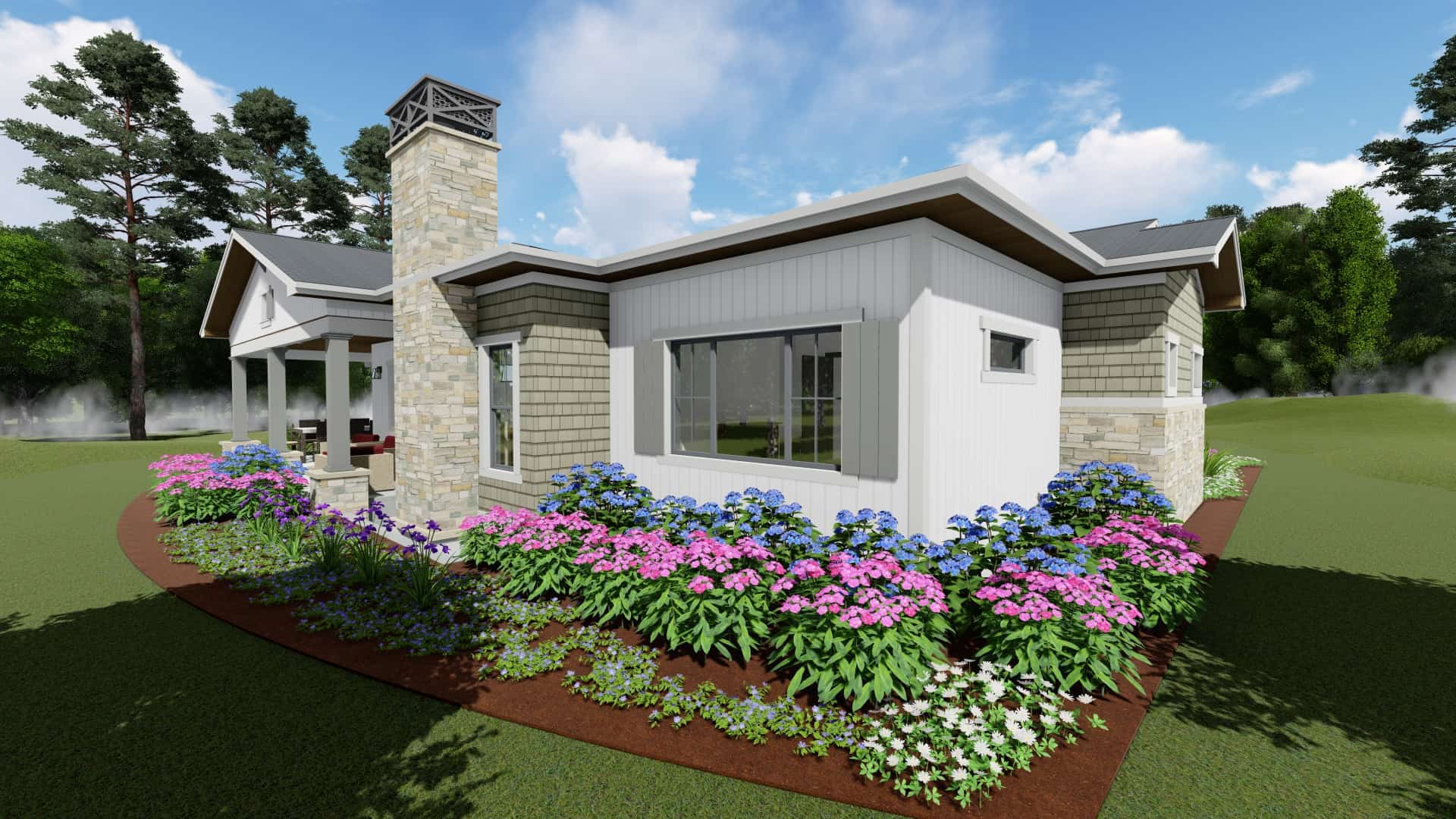 Side View of this 2-Bedroom, 2470 Sq Ft Plan - 194-1052