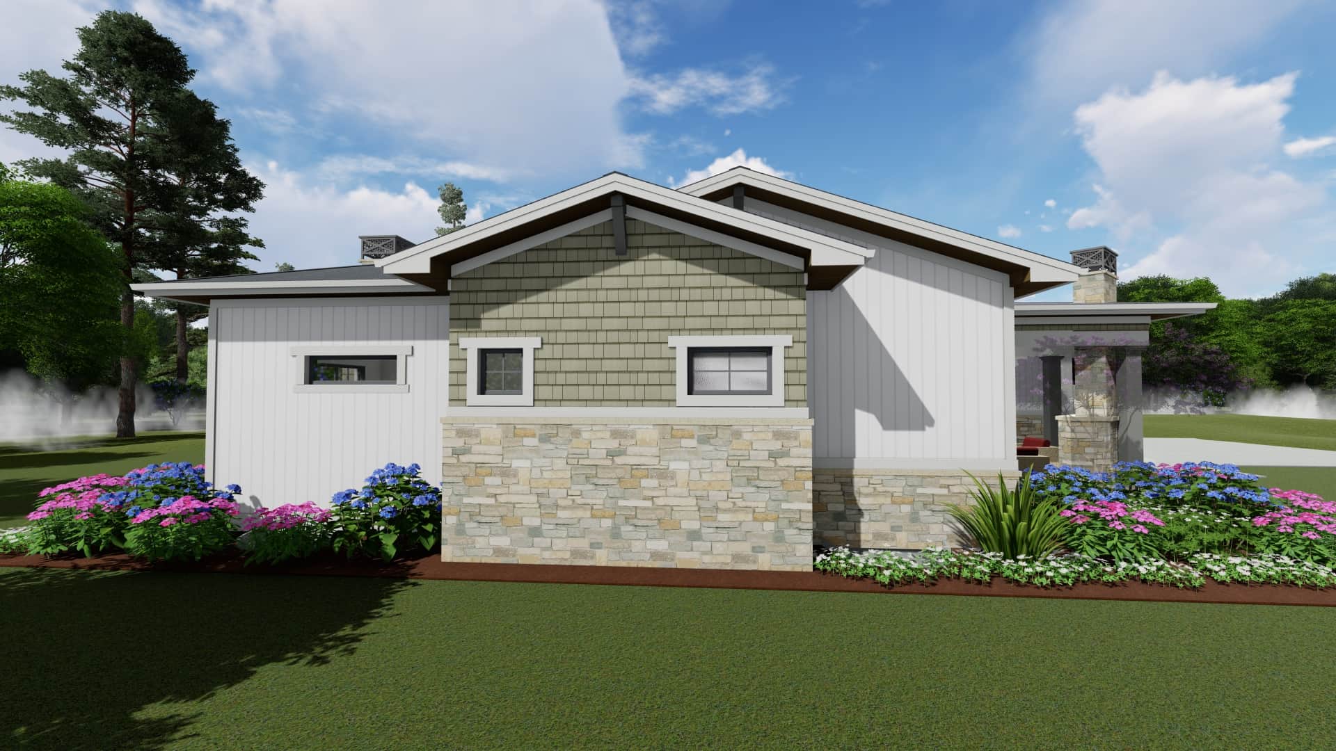 Side View of this 2-Bedroom, 2470 Sq Ft Plan - 194-1052
