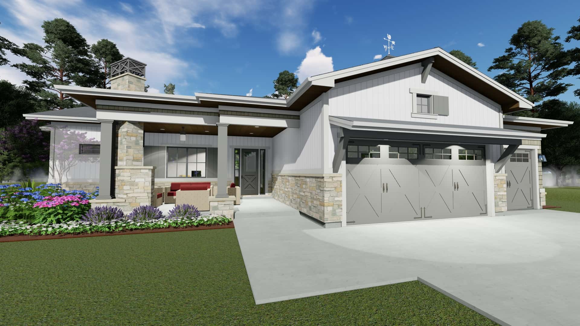 Front View of this 2-Bedroom, 2470 Sq Ft Plan - 194-1052