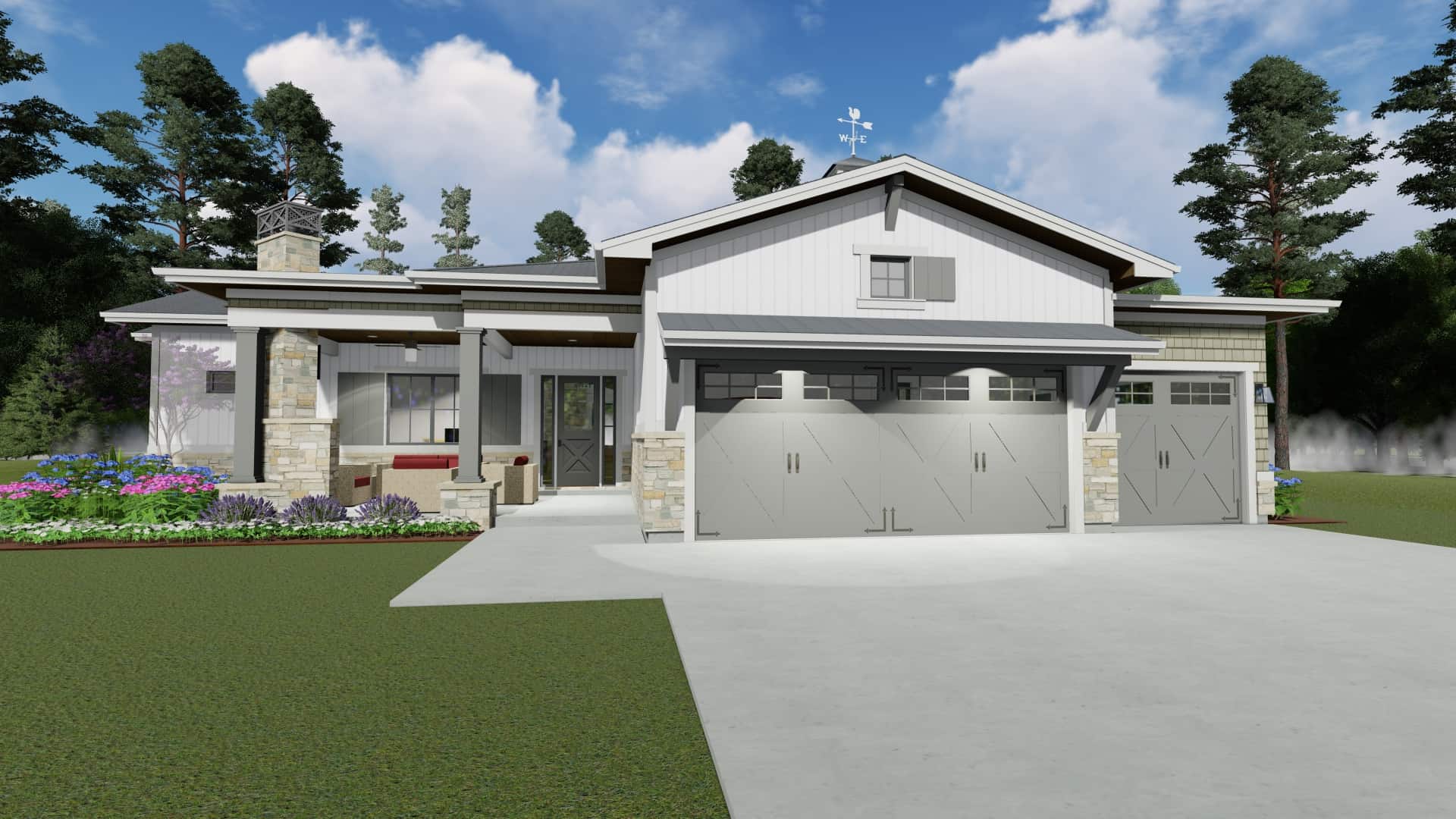Front View of this 2-Bedroom, 2470 Sq Ft Plan - 194-1052