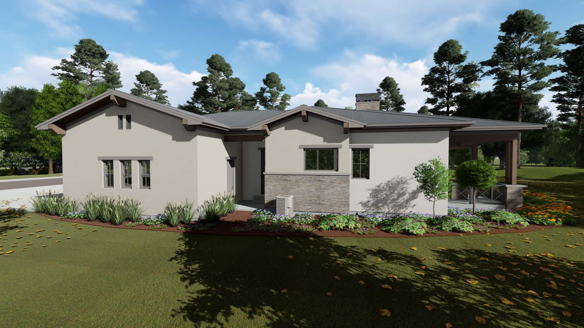 Side View of this 3-Bedroom, 2485 Sq Ft Plan - 194-1053