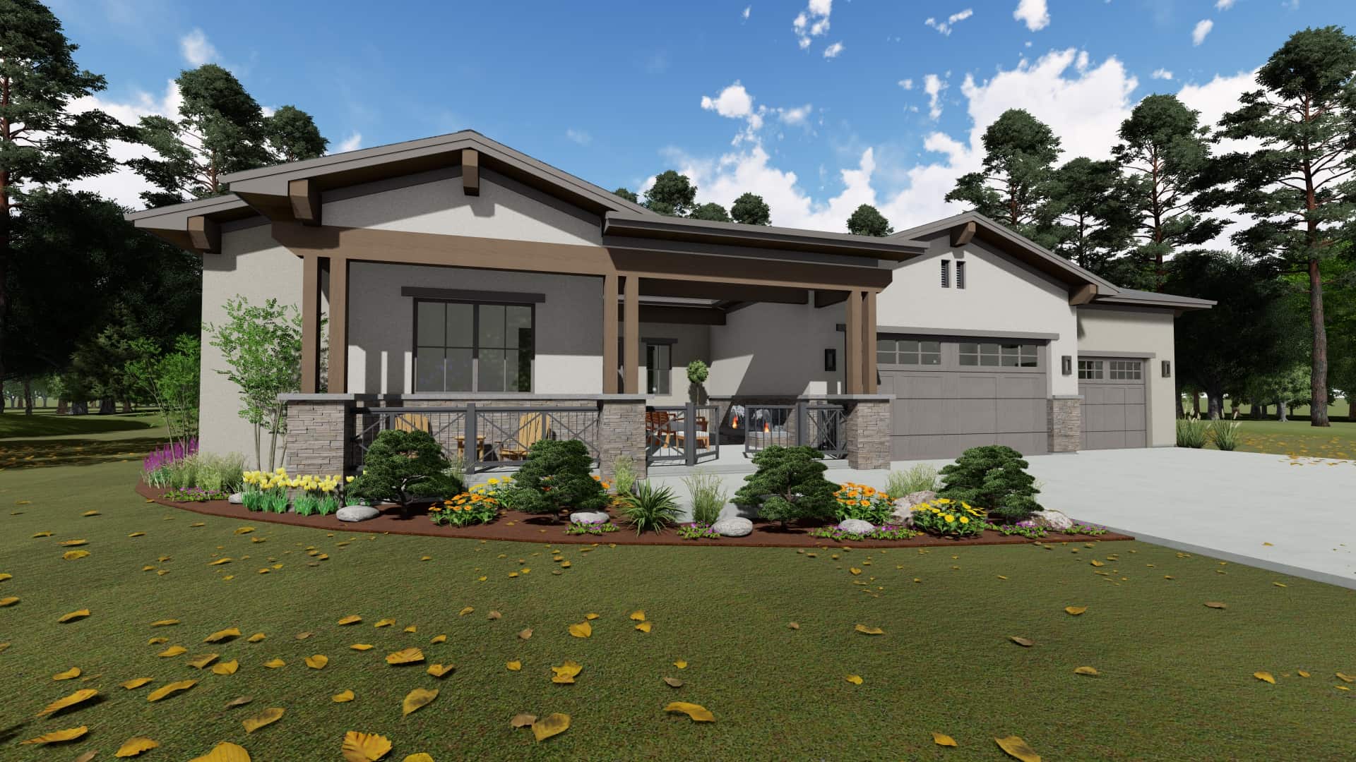 Front View of this 3-Bedroom, 2485 Sq Ft Plan - 194-1053