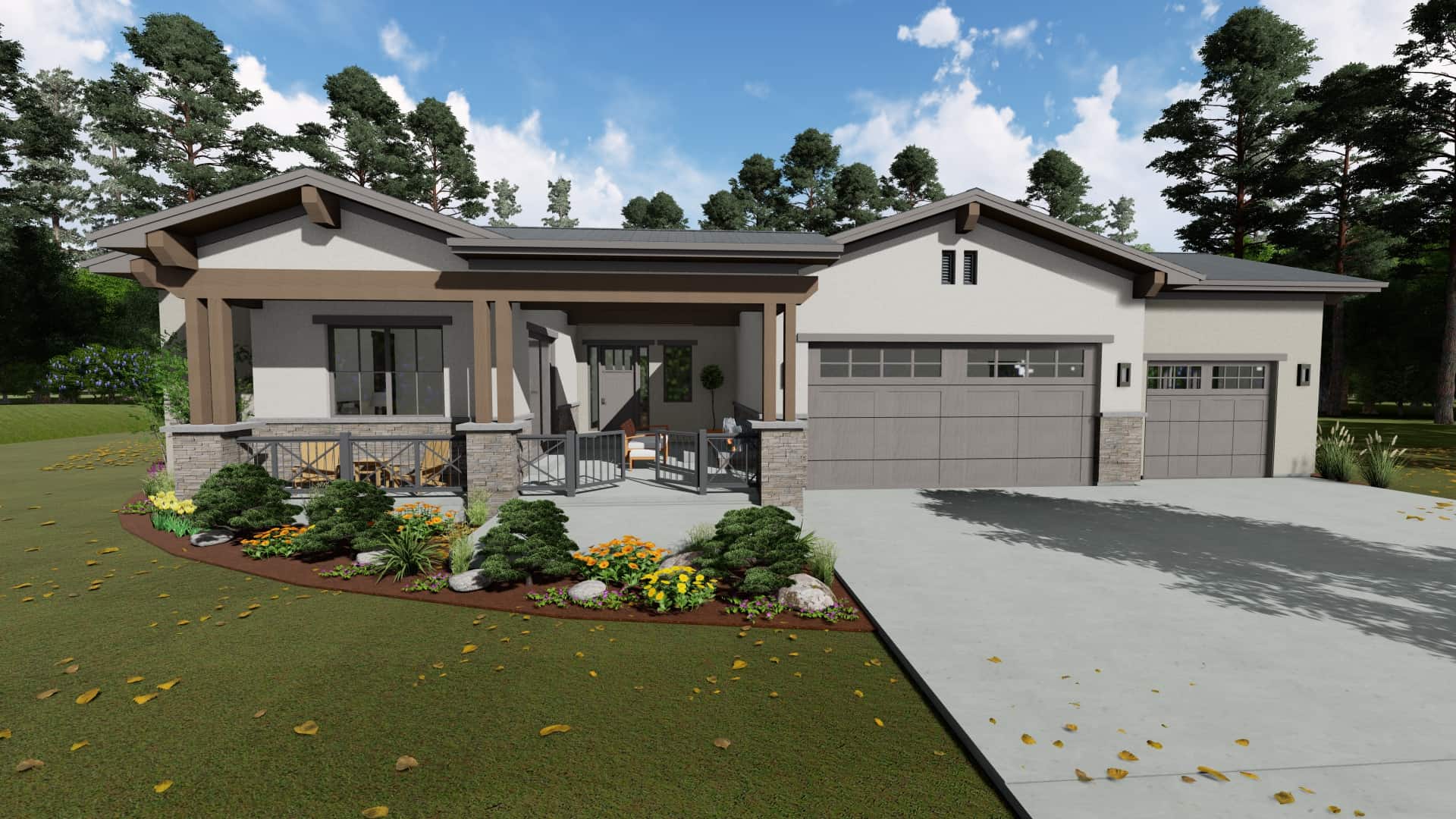 Ranch home (ThePlanCollection: Plan #194-1053)
