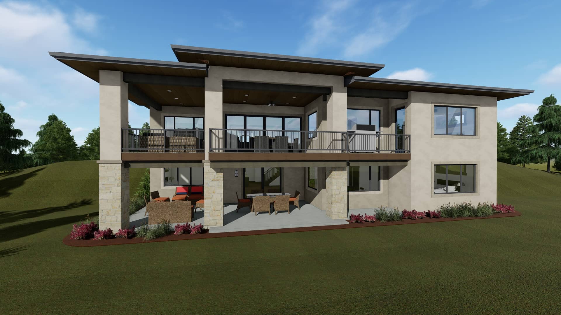 Rear View of this 3-Bedroom, 2539 Sq Ft Plan - 194-1054