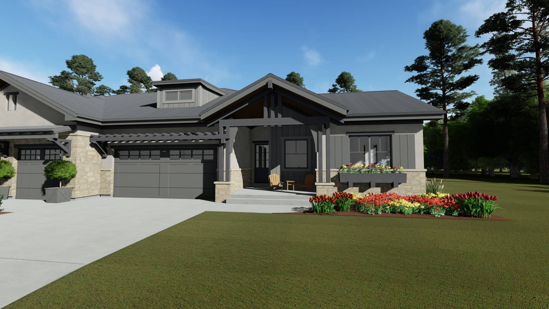 Front View of this 4-Bedroom, 3582 Sq Ft Plan - 194-1056