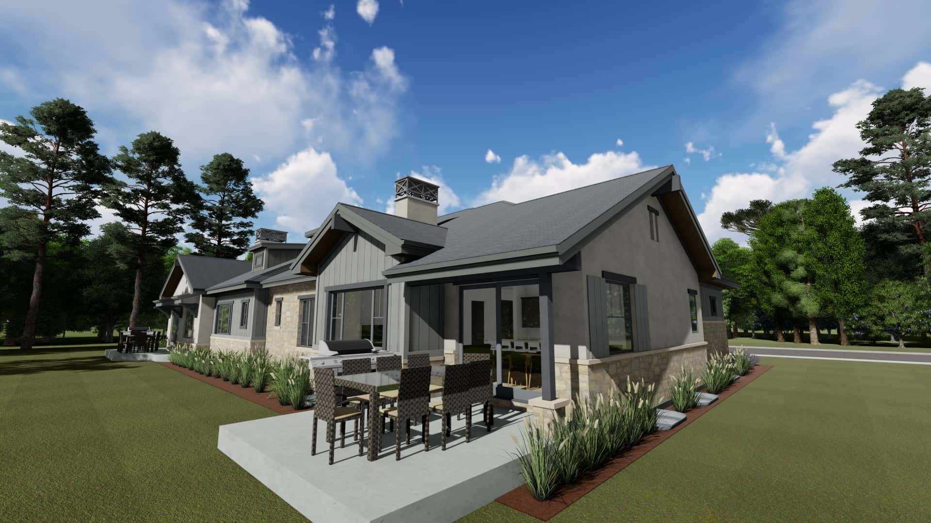 Rear View of this 4-Bedroom, 3582 Sq Ft Plan - 194-1056