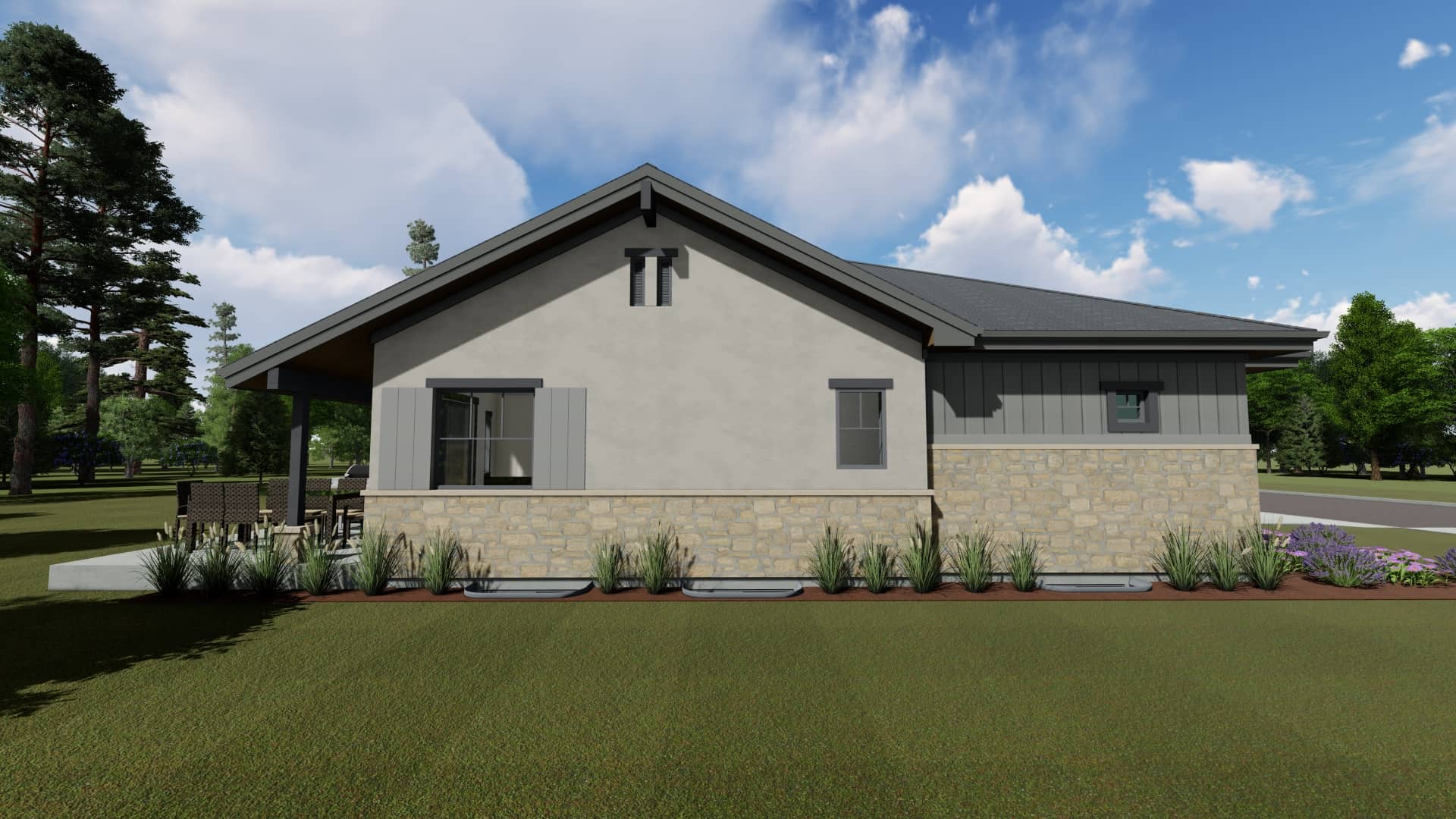 Side View of this 4-Bedroom, 3582 Sq Ft Plan - 194-1056