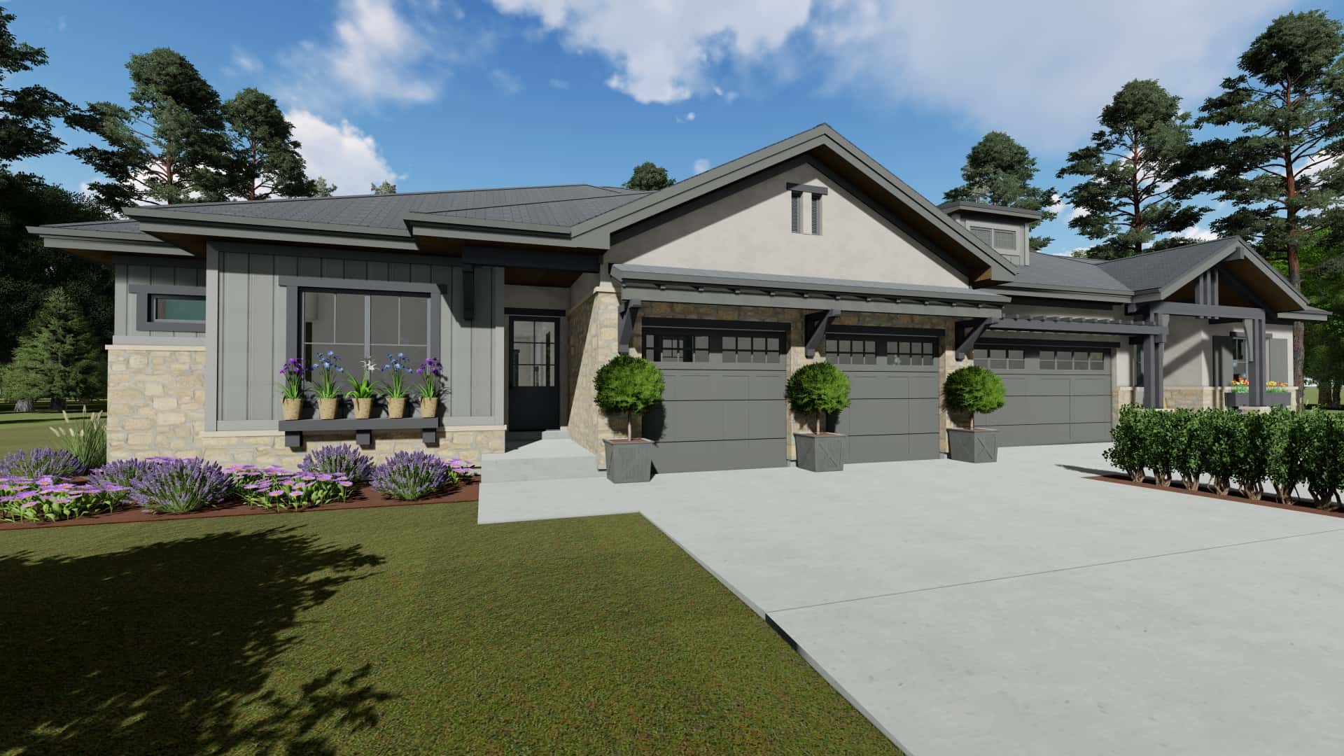 Front View of this 4-Bedroom, 3582 Sq Ft Plan - 194-1056