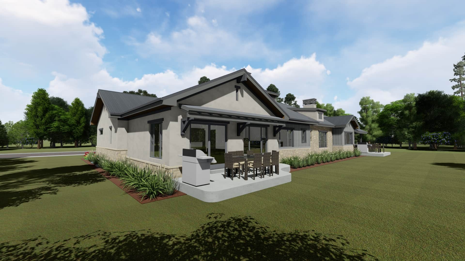 Rear View of this 4-Bedroom, 3582 Sq Ft Plan - 194-1056