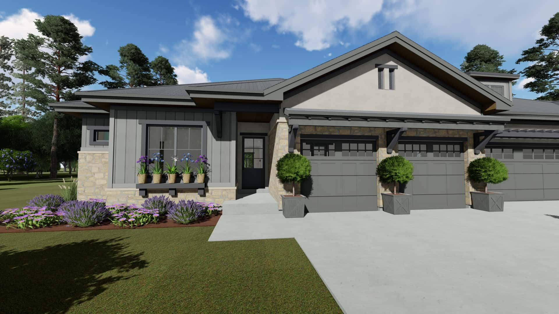 Front View of this 4-Bedroom, 3582 Sq Ft Plan - 194-1056
