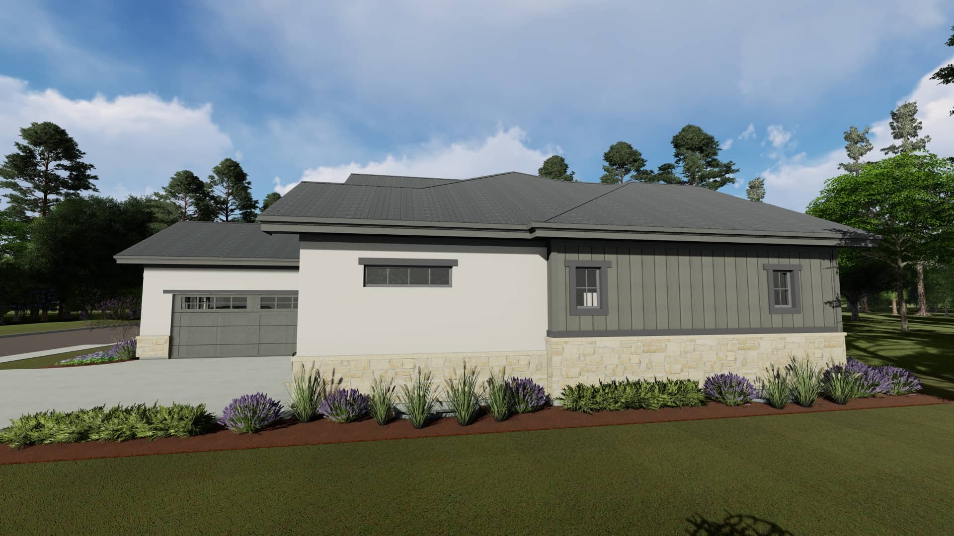 Side View of this 4-Bedroom, 3692 Sq Ft Plan - 194-1057