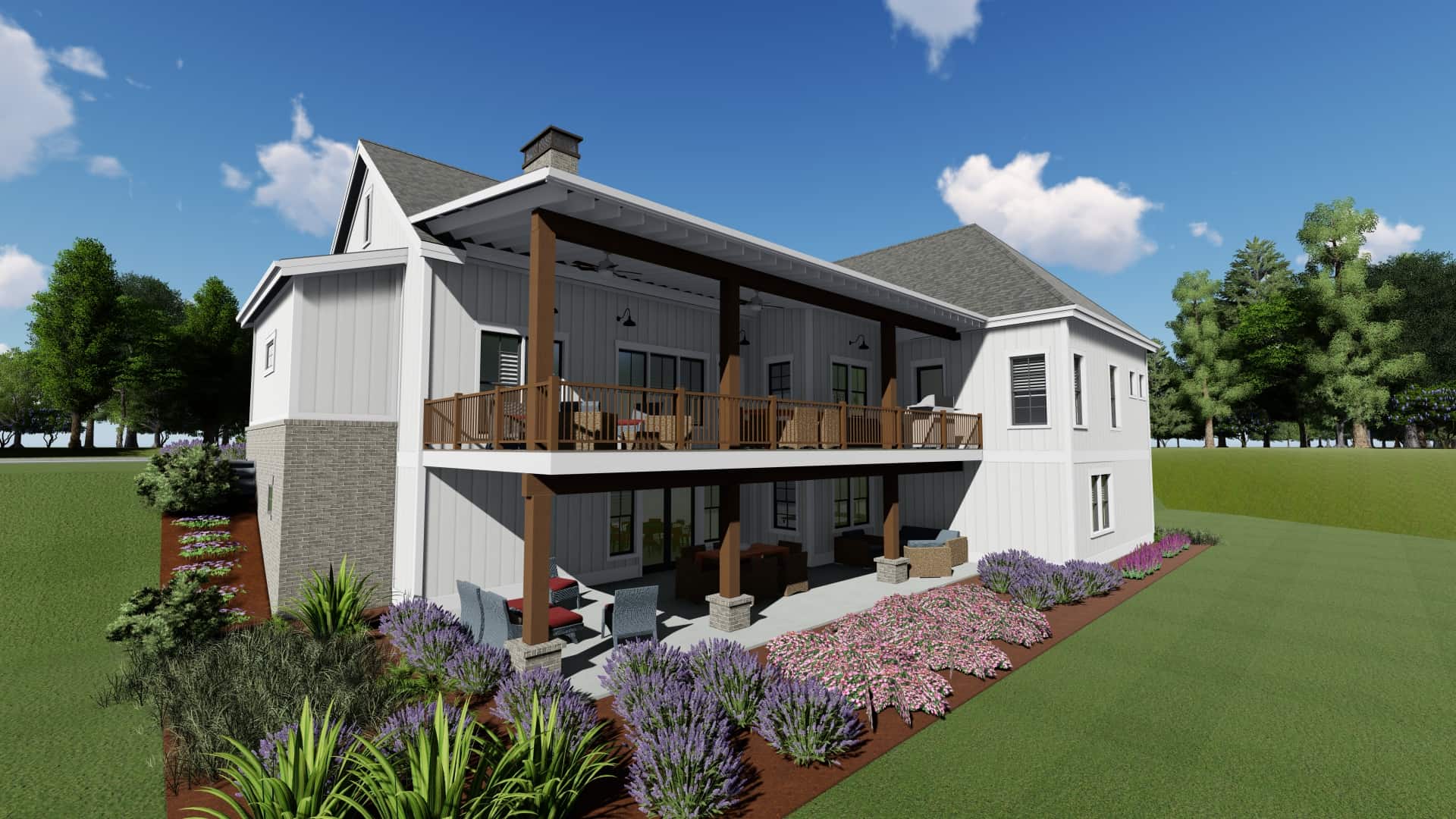 Rear View of this 3-Bedroom, 2729 Sq Ft Plan - 194-1058