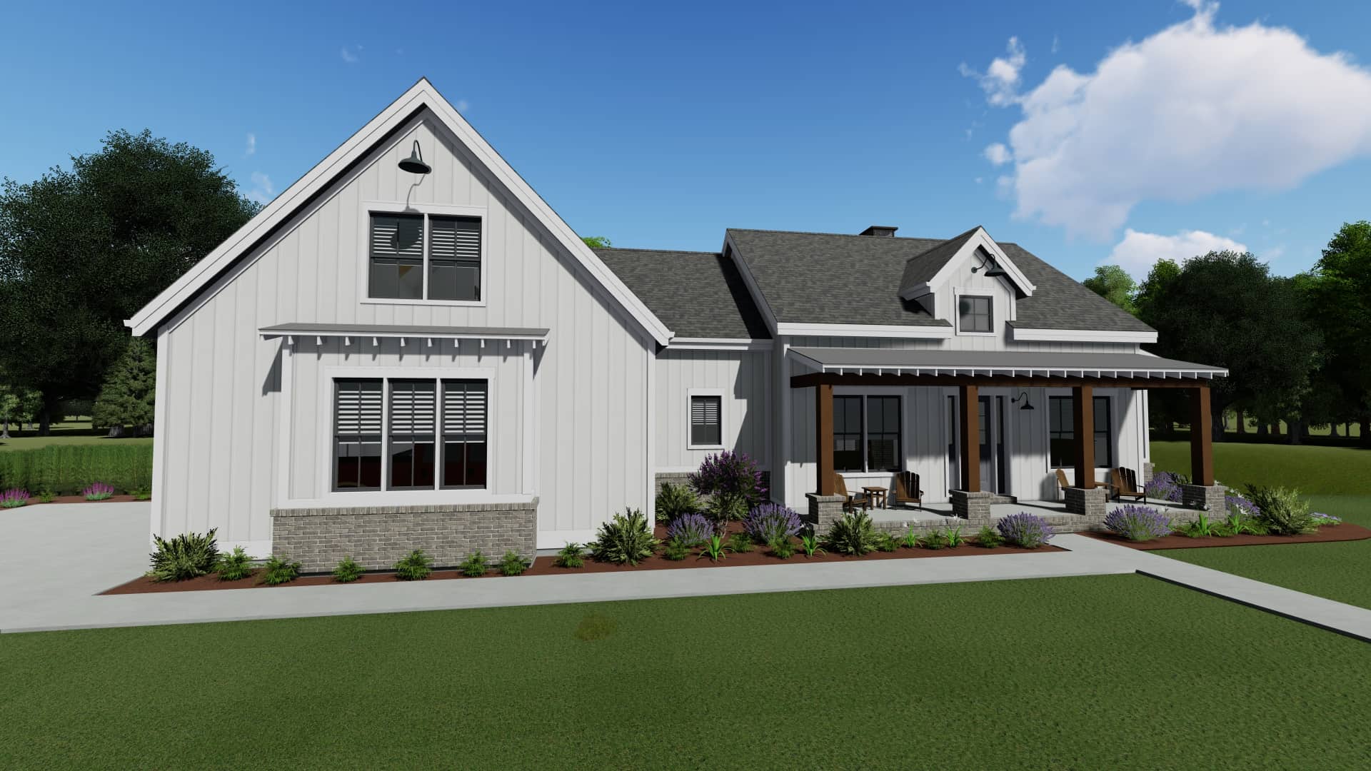 Front View of this 3-Bedroom, 2729 Sq Ft Plan - 194-1058