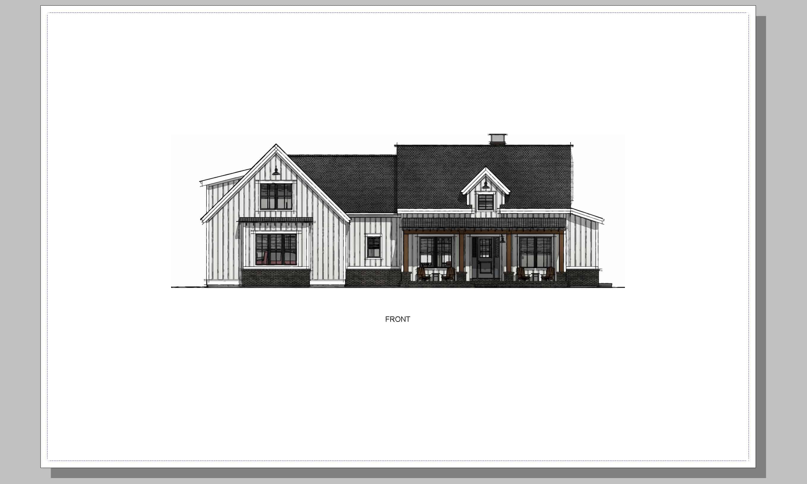 Front View of this 3-Bedroom, 2729 Sq Ft Plan - 194-1058