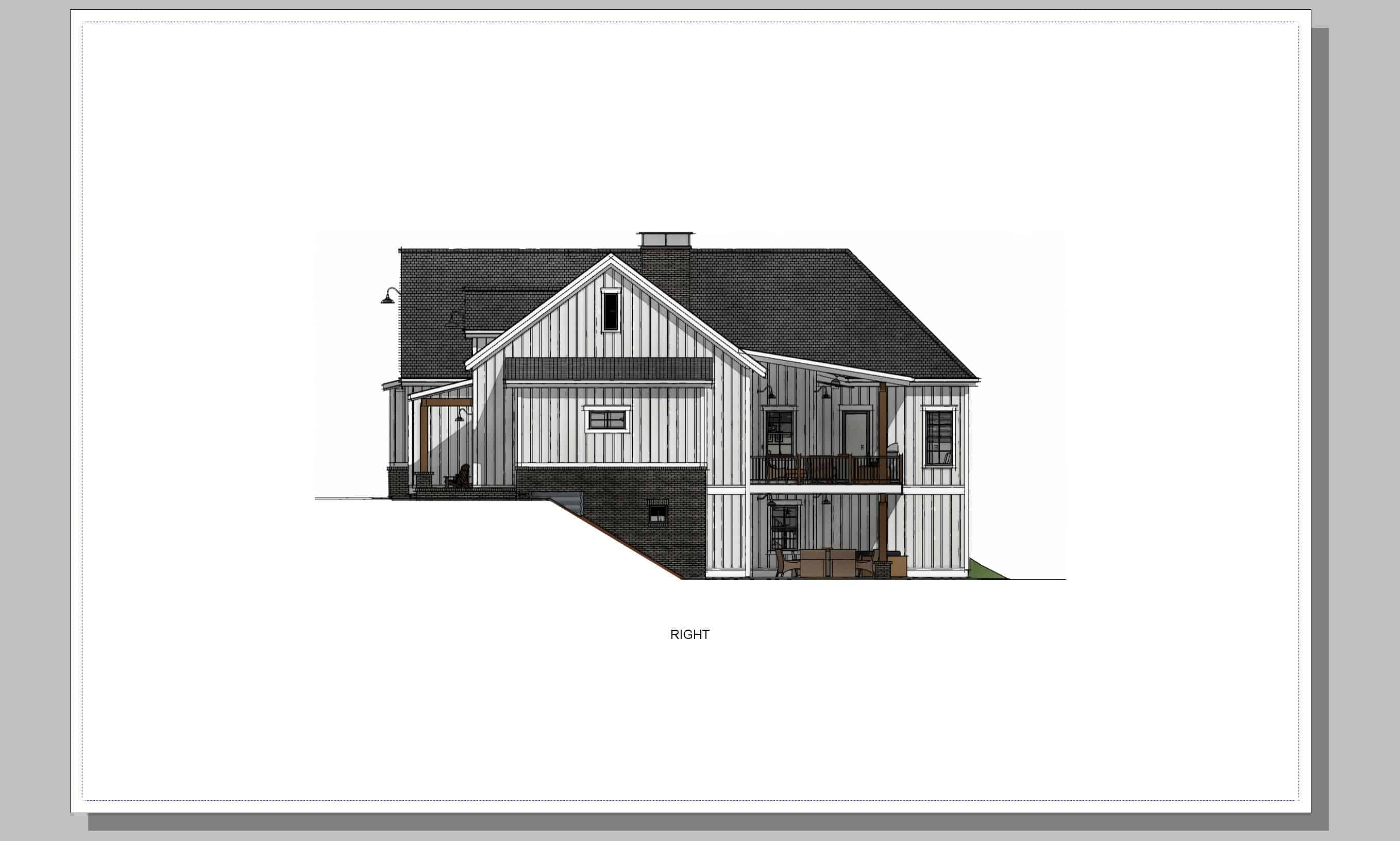 Right Side View of this 3-Bedroom, 2729 Sq Ft Plan - 194-1058