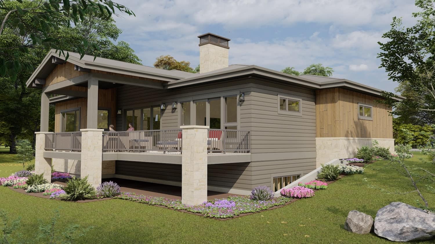 Rear View of this 4-Bedroom, 5092 Sq Ft Plan - 194-1059