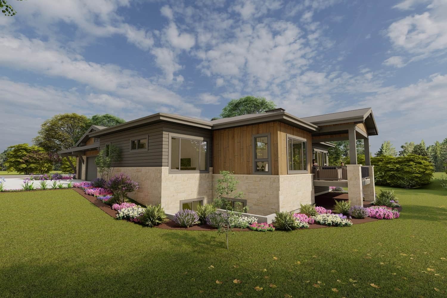 Rear View of this 4-Bedroom, 5092 Sq Ft Plan - 194-1059