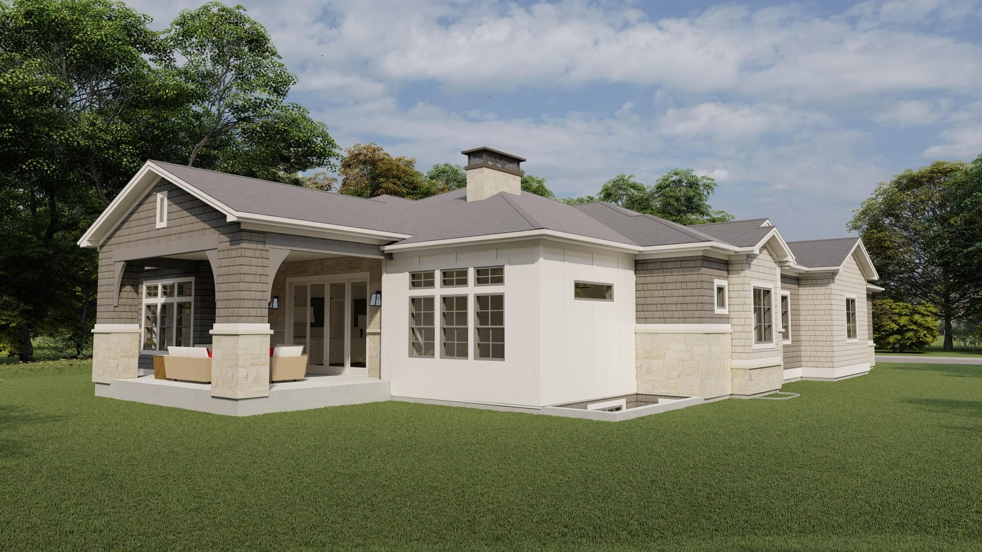 Rear View of this 5-Bedroom, 4576 Sq Ft Plan - 194-1060
