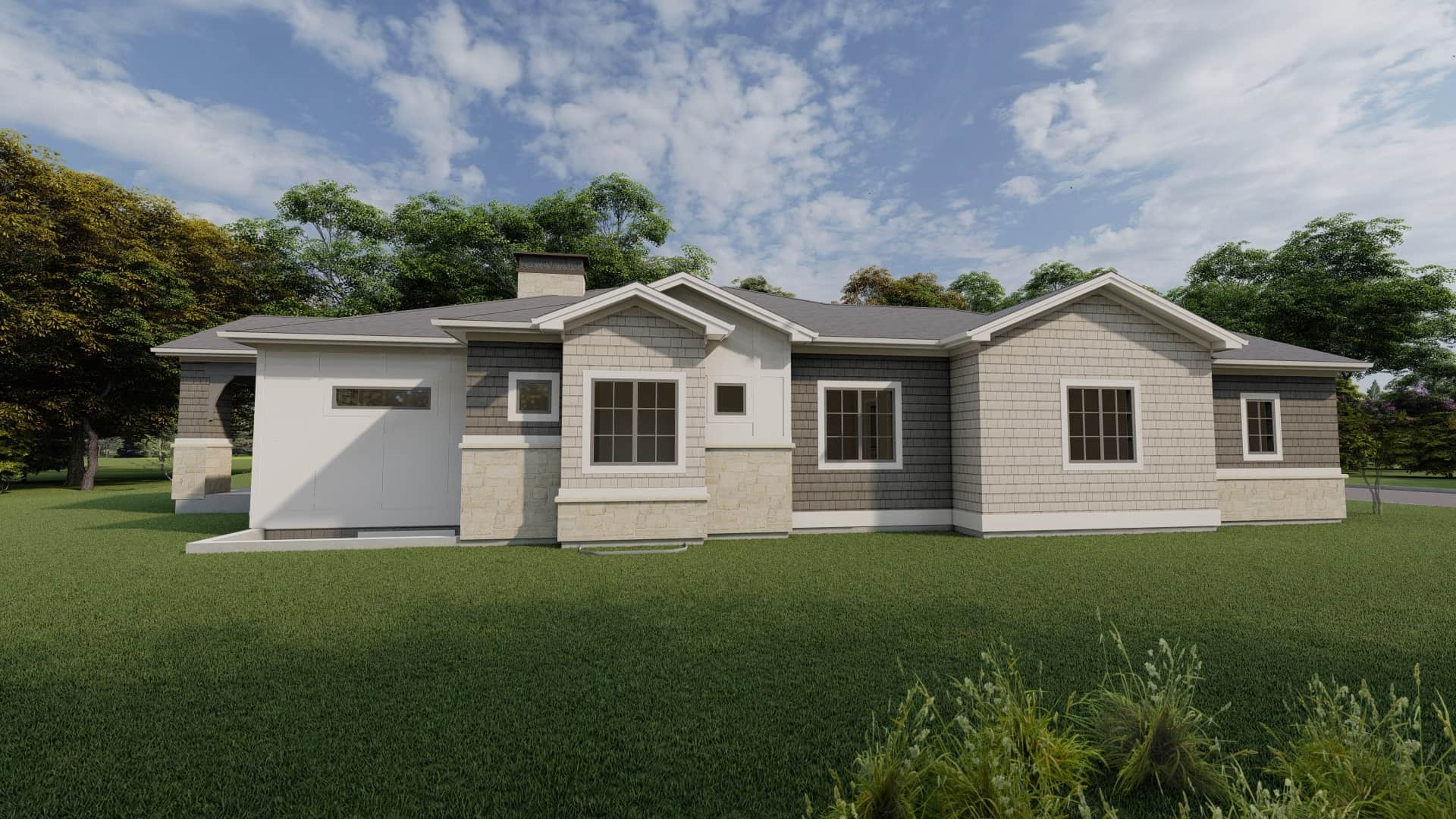 Left Side View of this 5-Bedroom, 4576 Sq Ft Plan - 194-1060