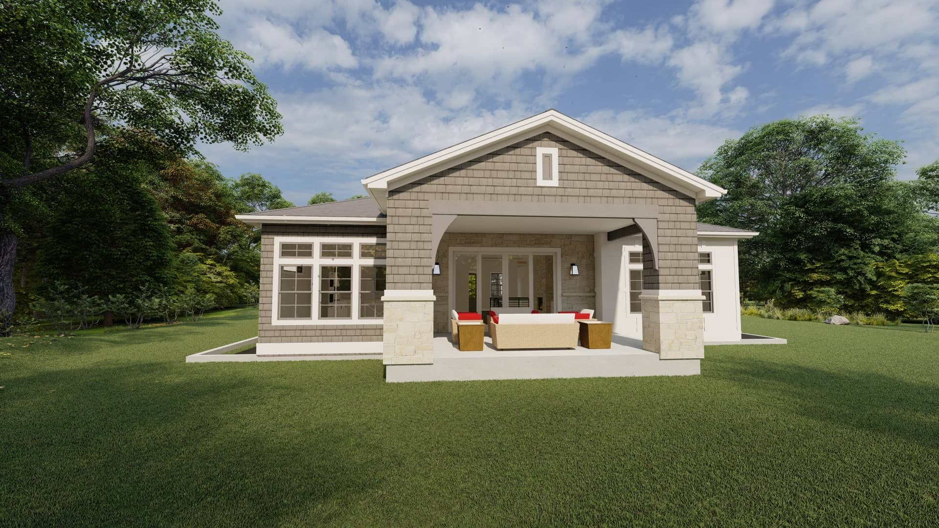 Rear View of this 5-Bedroom, 4576 Sq Ft Plan - 194-1060