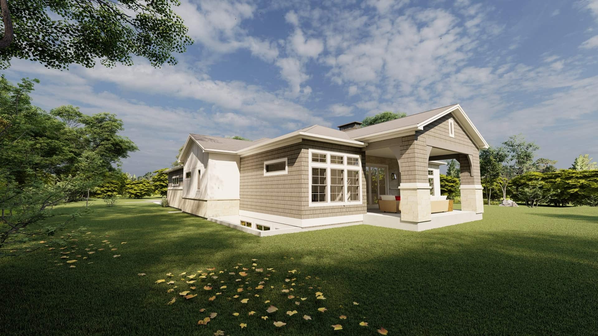 Rear View of this 5-Bedroom, 4576 Sq Ft Plan - 194-1060