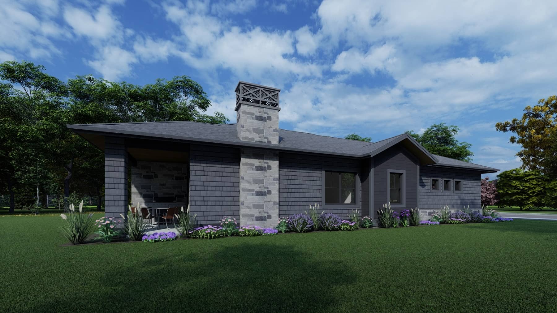 Left Side View of this 2-Bedroom, 1567 Sq Ft Plan - 194-1061