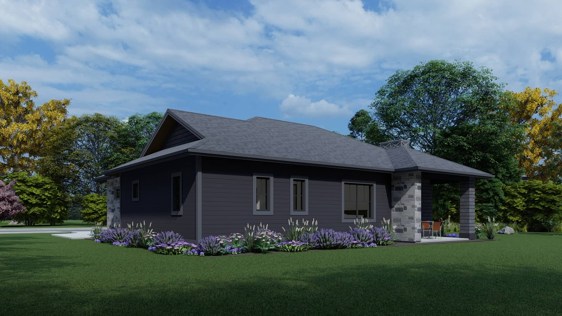 Rear View of this 2-Bedroom, 1567 Sq Ft Plan - 194-1061