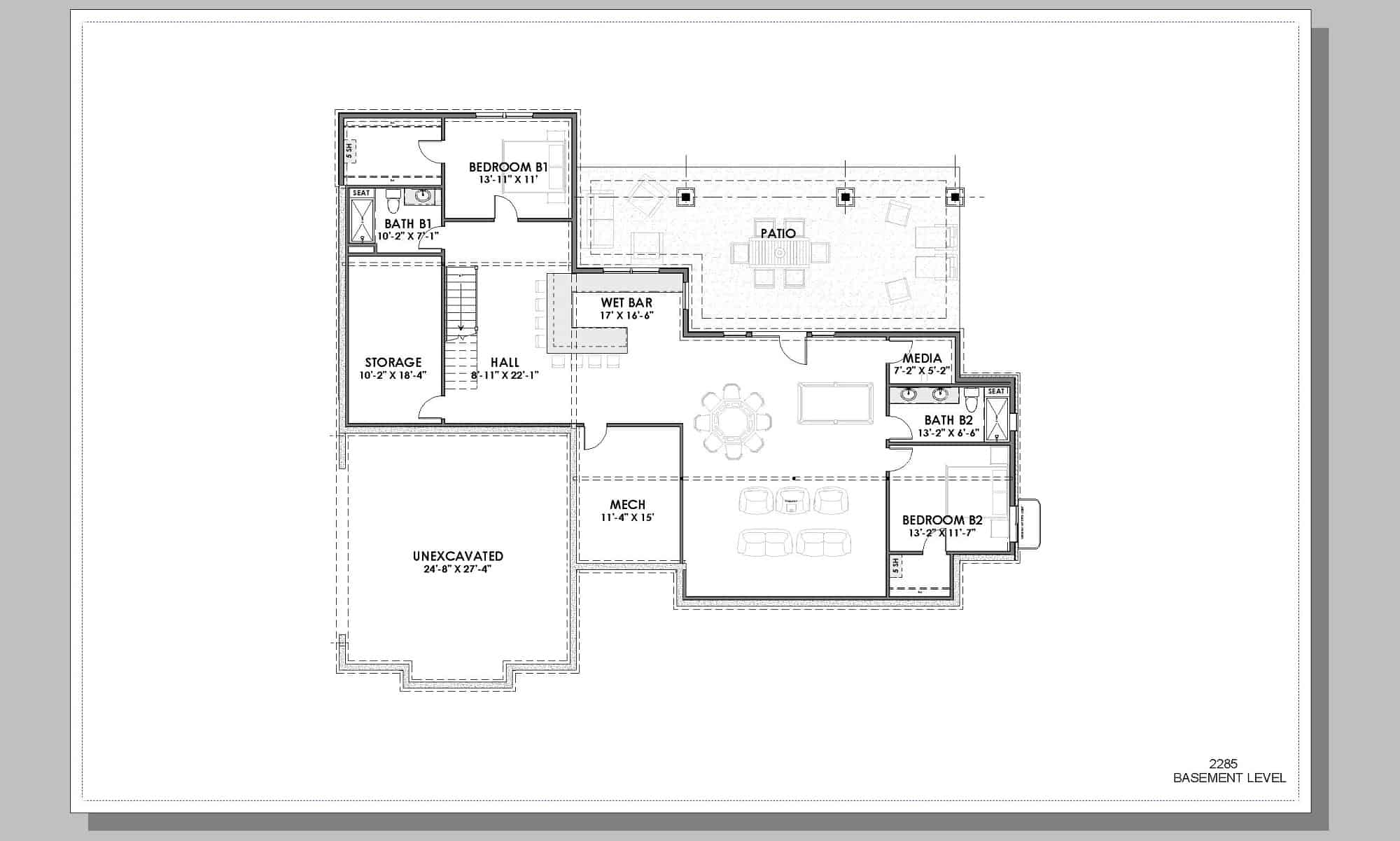 Basement of Country Plan #194-1062