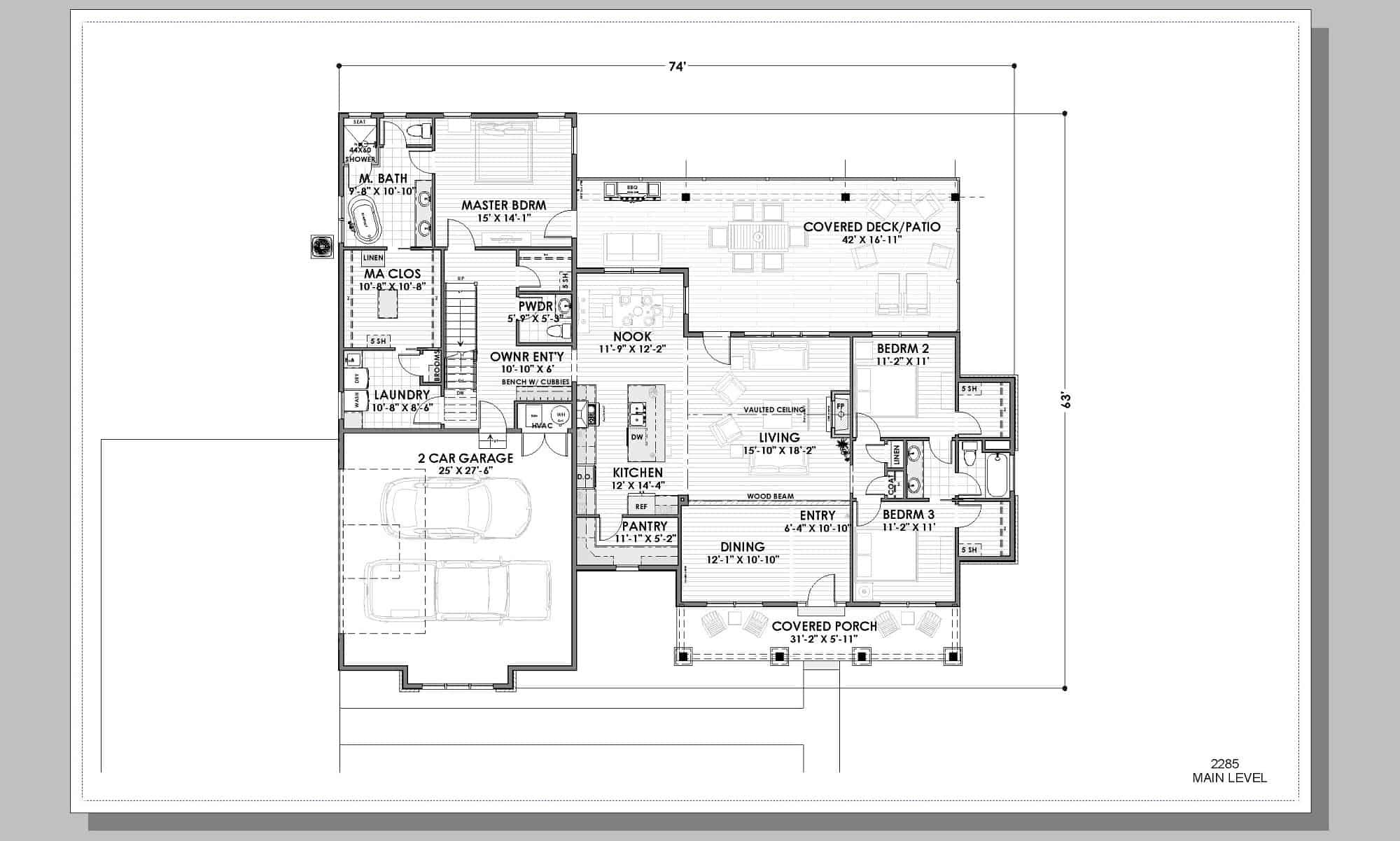 Main Level of Country Plan #194-1062