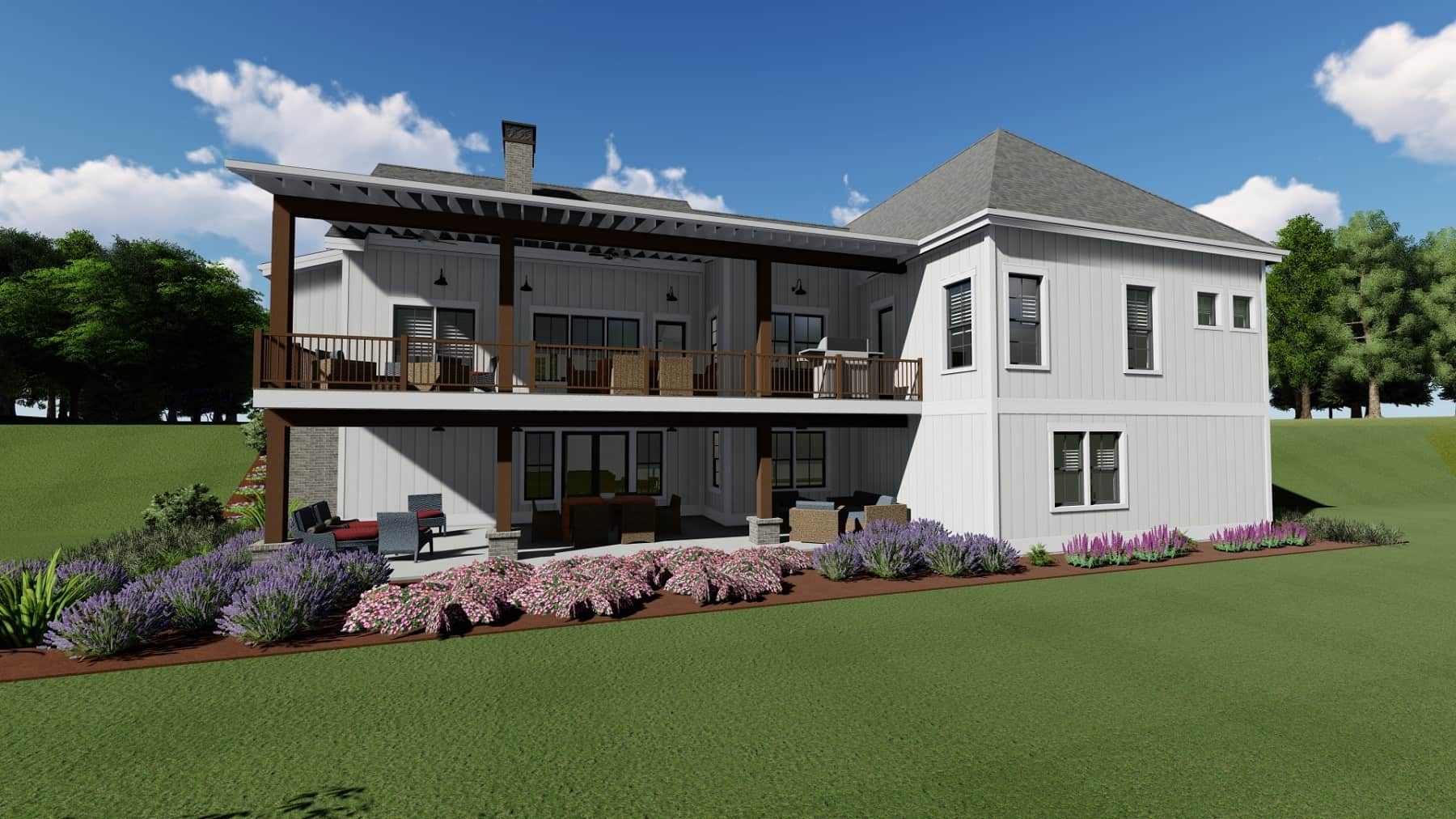 Rear View of this 3-Bedroom, 2729 Sq Ft Plan - 194-1062